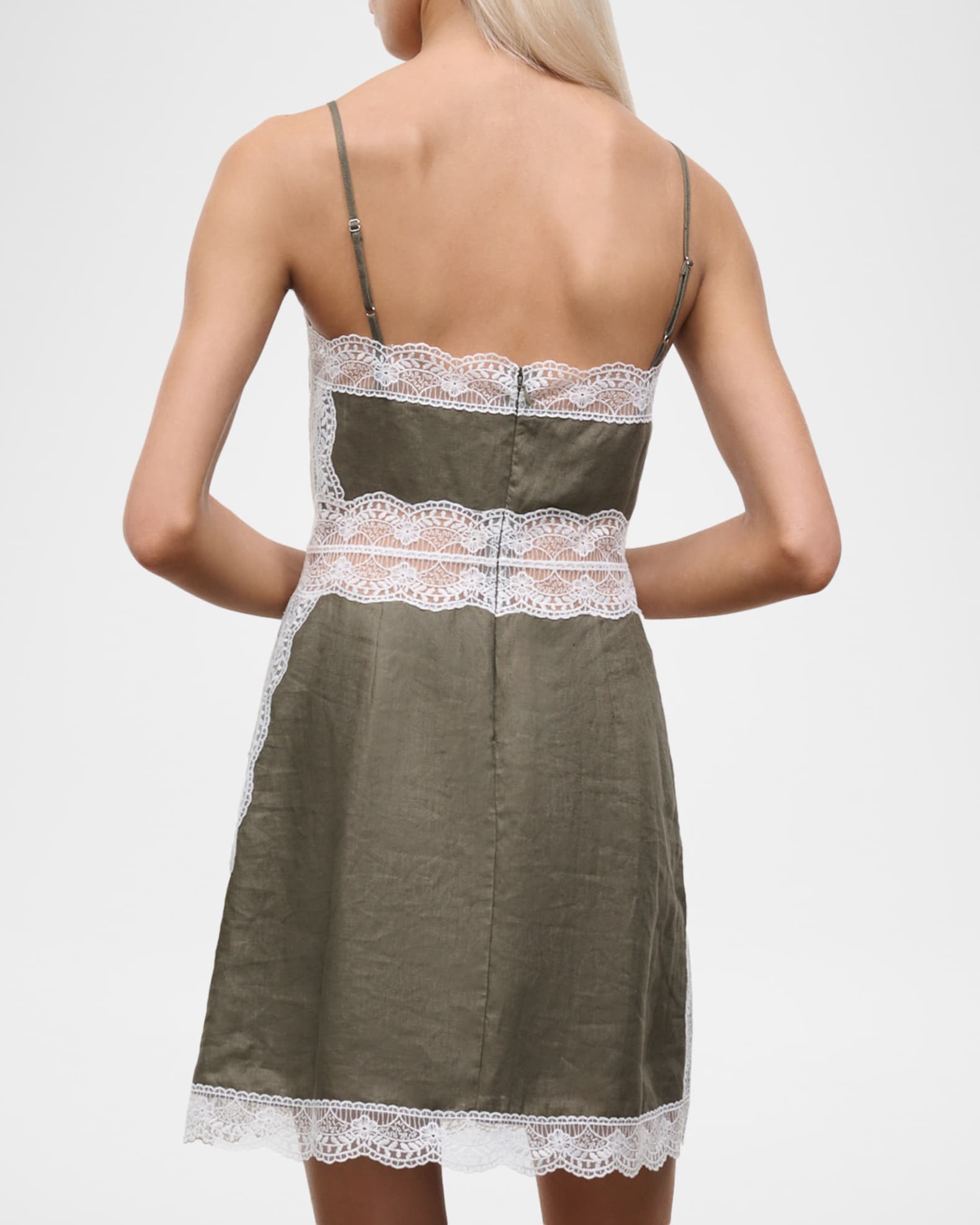 staud linen mini dress STAUD, Amalina Linen Mini Dress in Thyme, Size 0