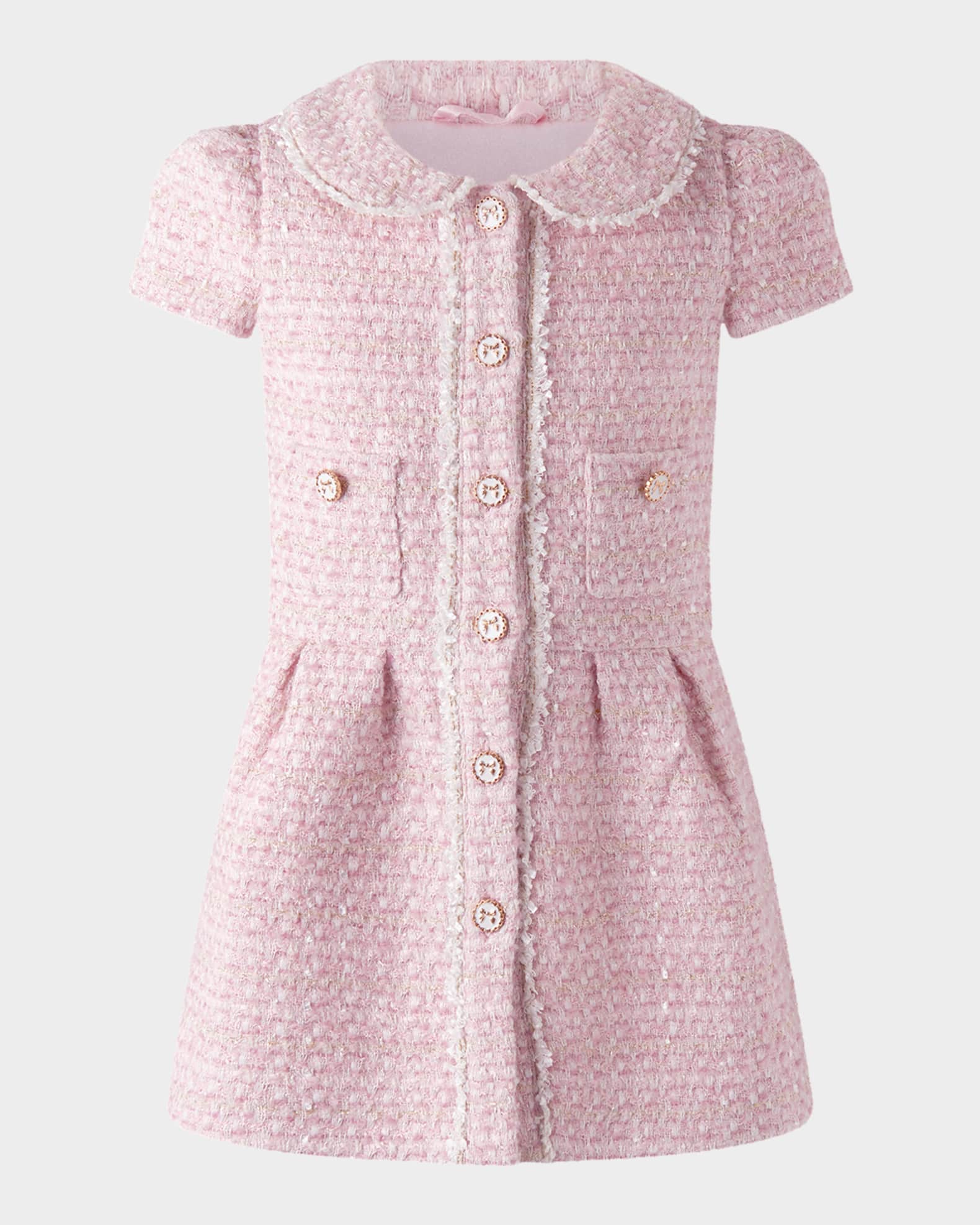 Rachel Riley Girl's Peter Pan Collar Tweed Dress, Size 4-10 | Neiman Marcus