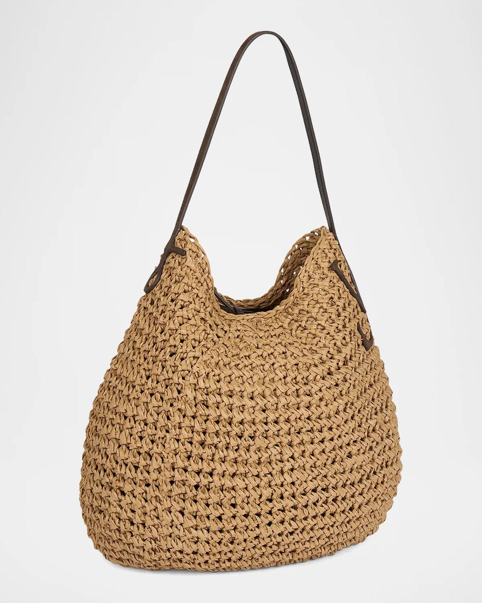 JW Anderson Small Bulb Crochet Raffia Shopper Tote Bag | Neiman Marcus