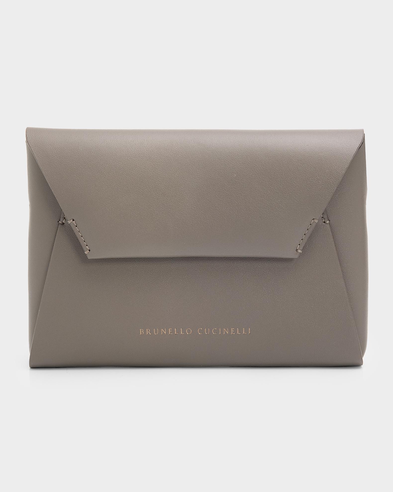 Brunello Cucinelli Leather Envelope Clutch Bag | Neiman Marcus