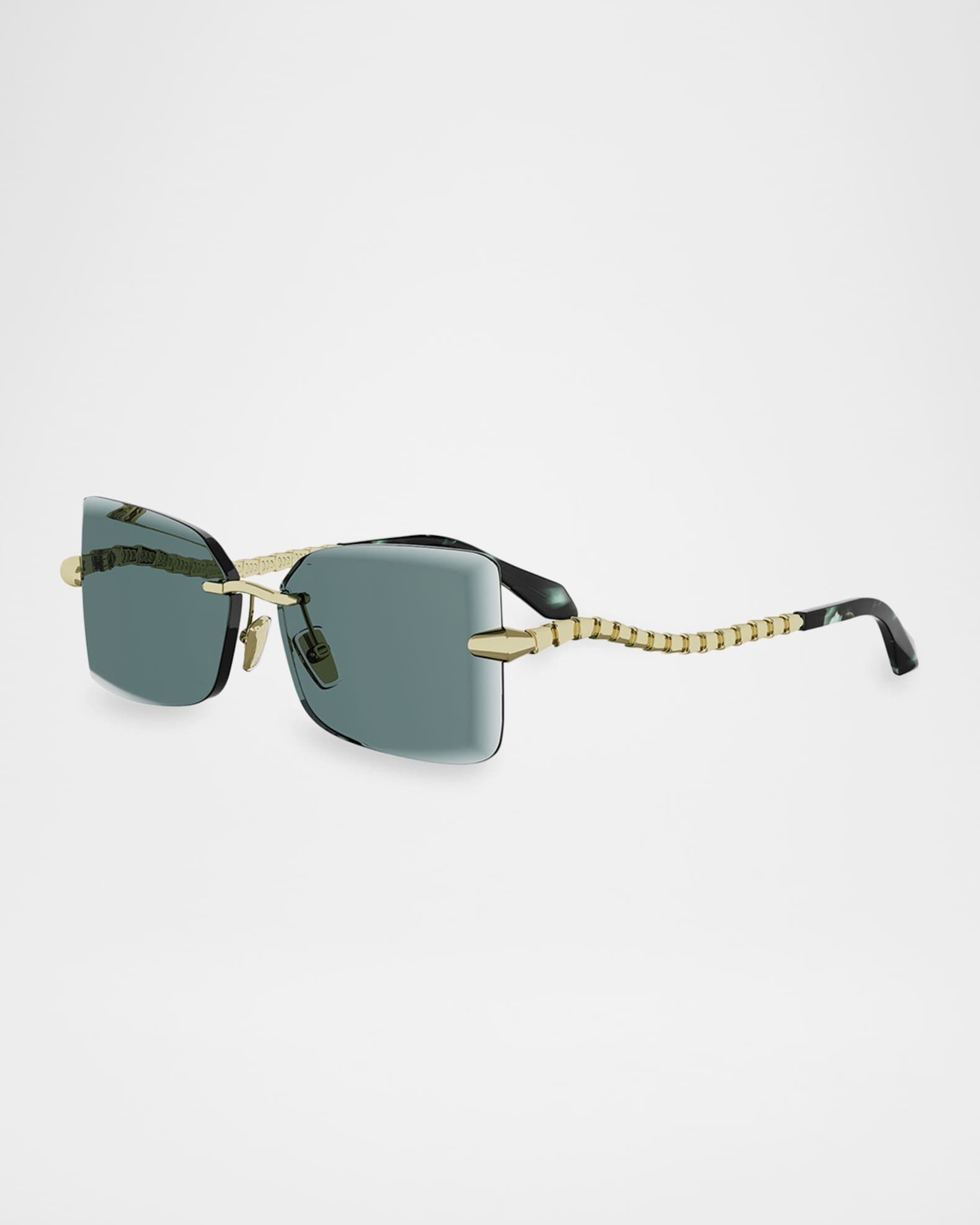 BVLGARI Serpenti 51mm Metal Rectangular Sunglasses | Neiman Marcus