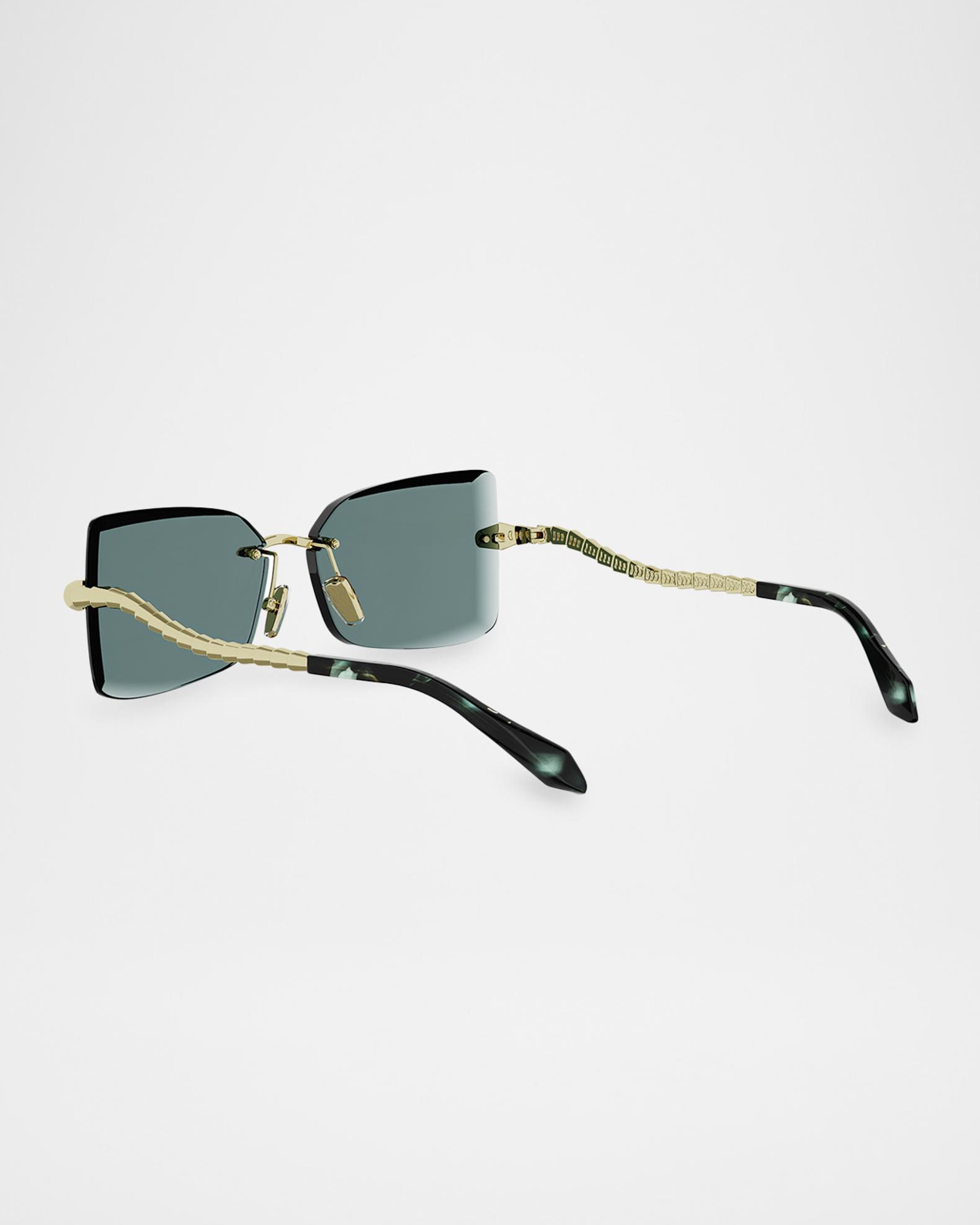 BVLGARI Serpenti 51mm Metal Rectangular Sunglasses | Neiman Marcus