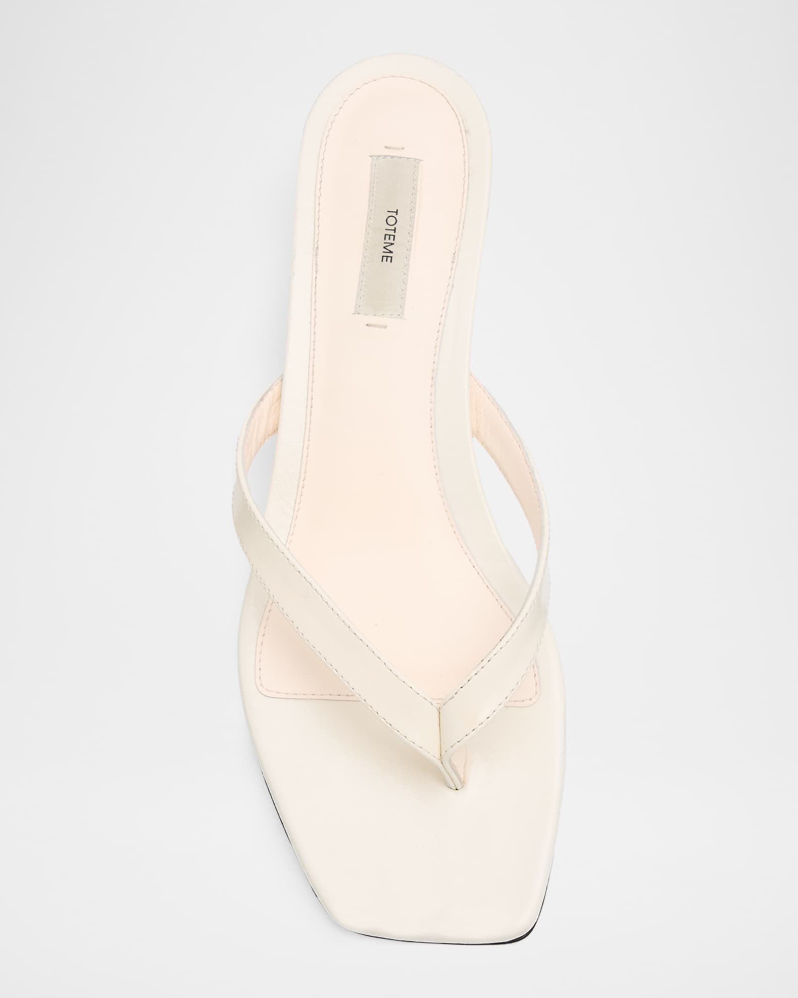 Toteme 35mm Naplack Leather Kitten-Heel Thong Sandals | Neiman Marcus