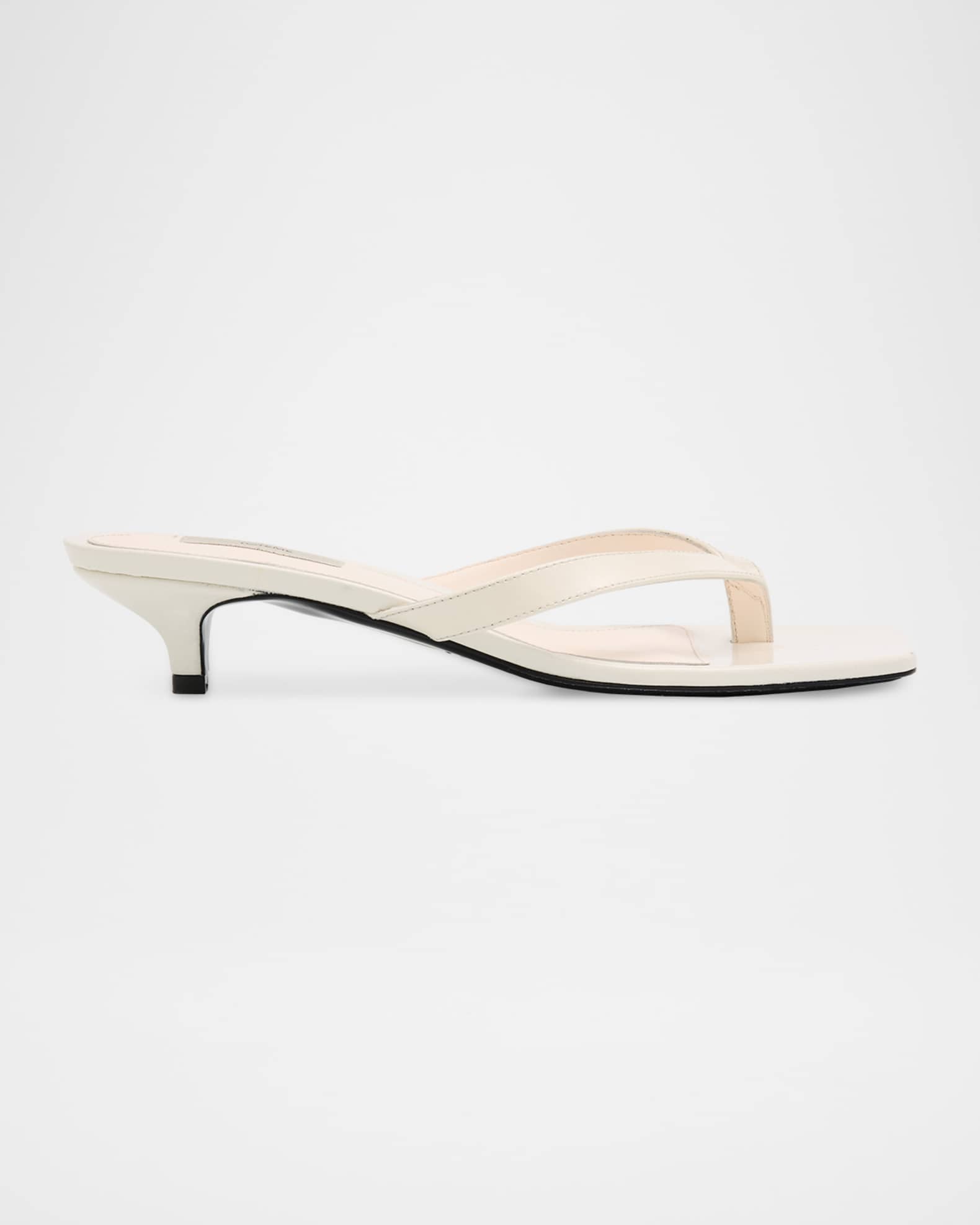 Toteme 35mm Naplack Leather Kitten-Heel Thong Sandals | Neiman Marcus