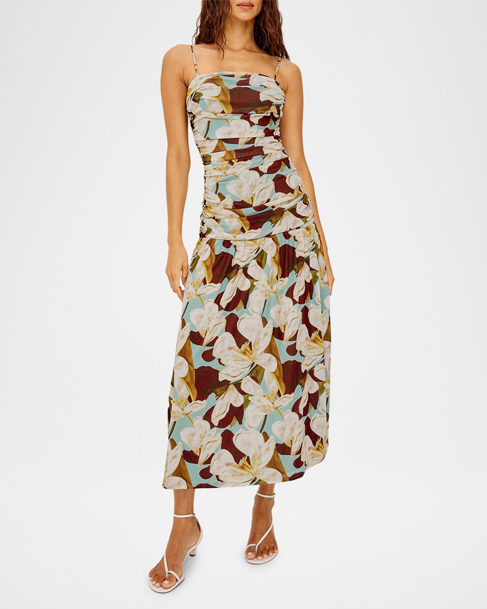 Rails Dolly Floral Ruched Mesh Dress | Neiman Marcus