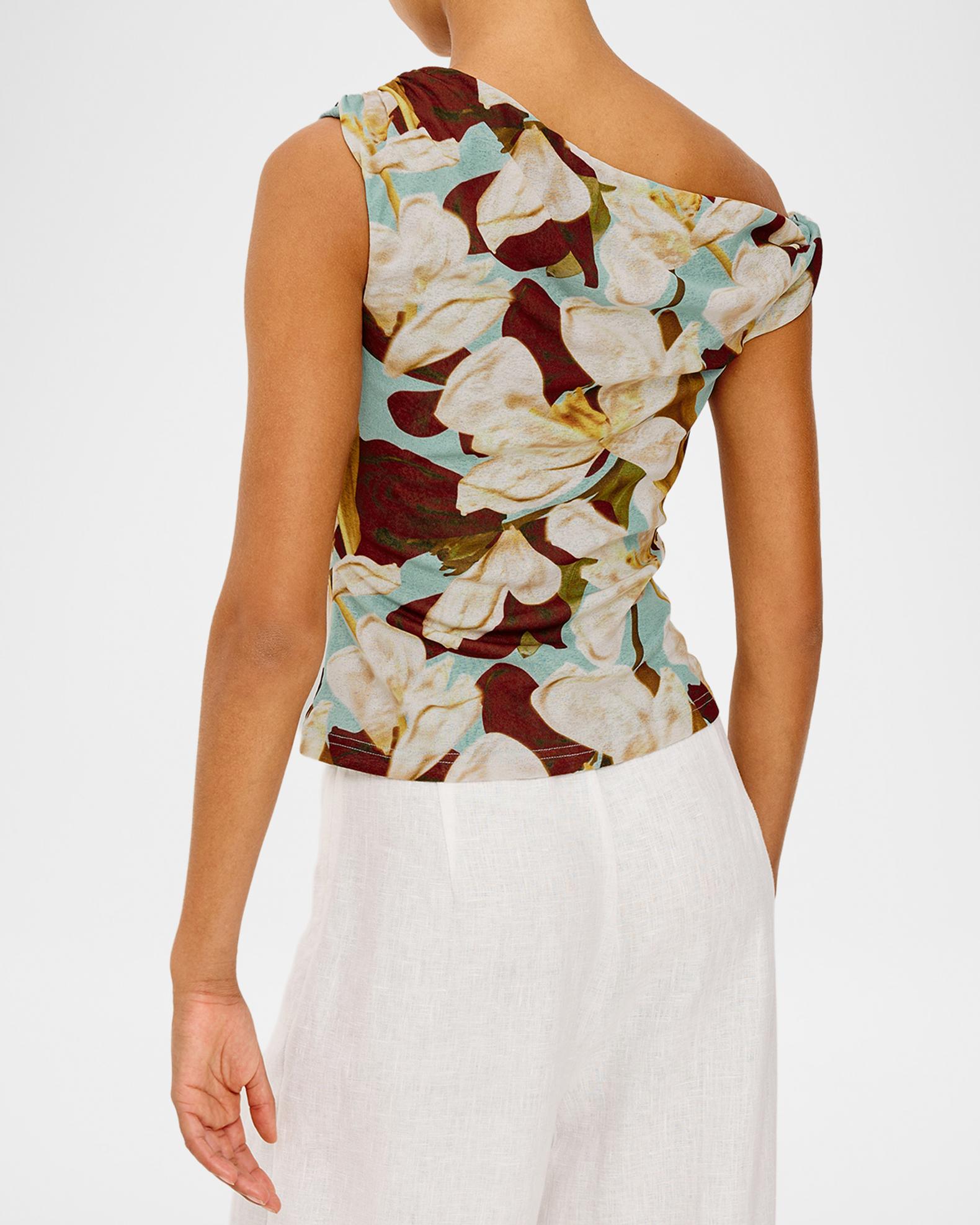 Rails Orelia Floral Ruched Mesh Top | Neiman Marcus