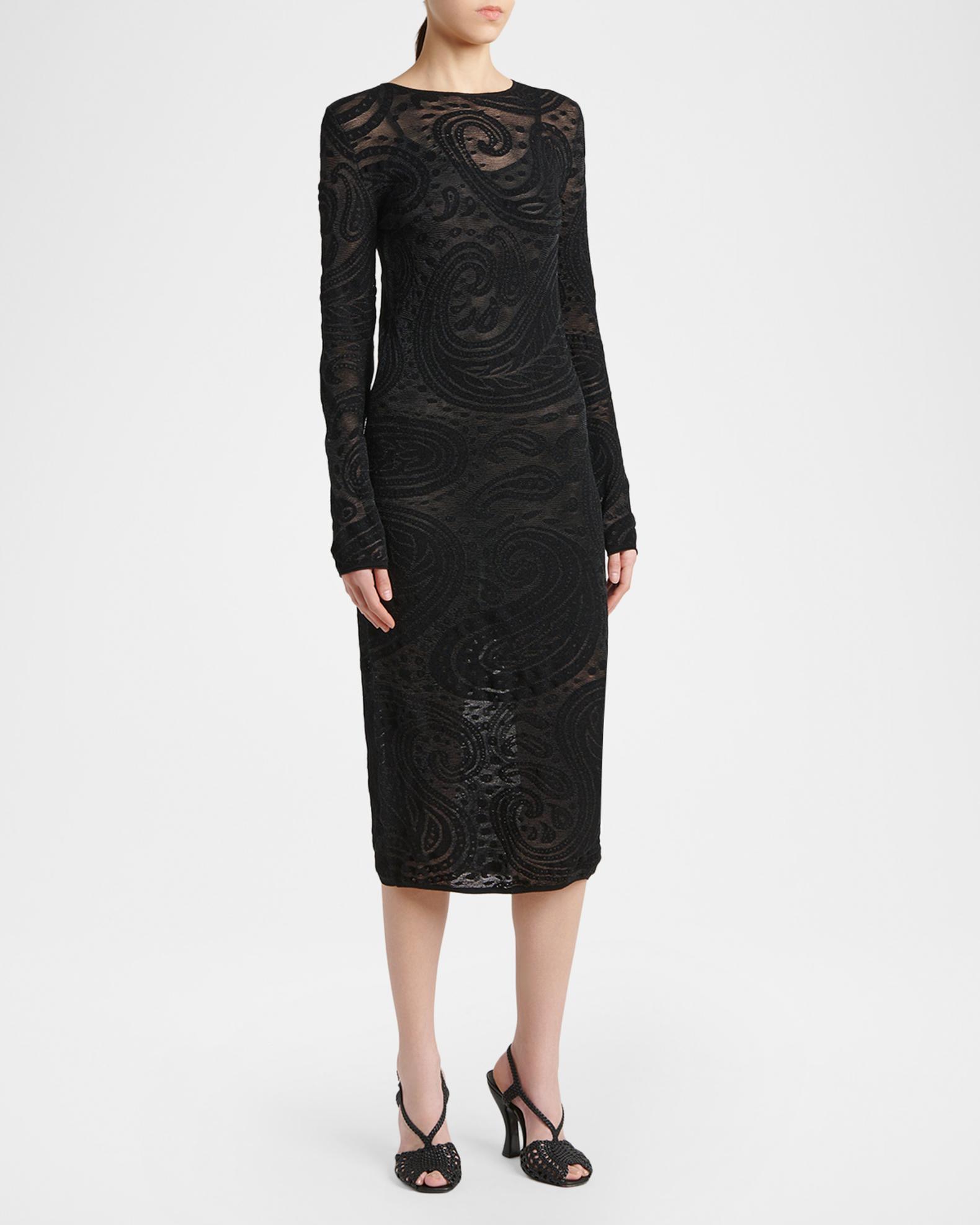 etro black dress Sheer Paisley Knit Long-Sleeve Midi Dress, Black, Women's, 8 BFCM25_Dresses_Skirts Gorgeous Mermaid Straps Open Color:As picture (Light Yellow) Unmistakably of Etro provenance