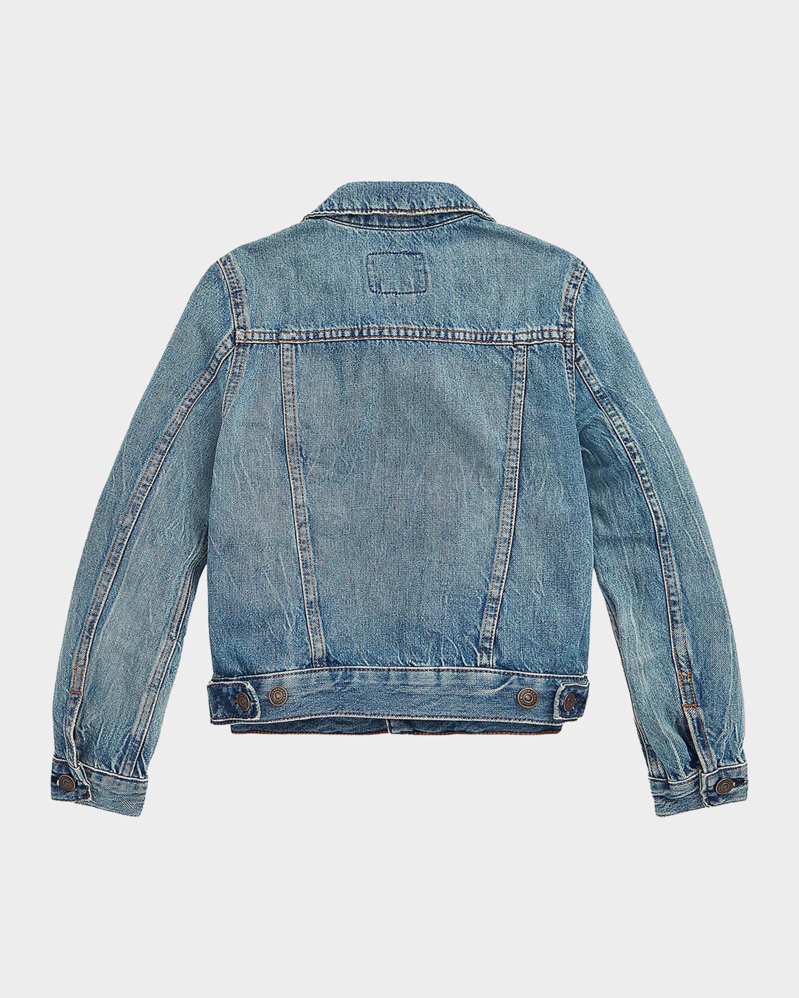 Ralph Lauren Girl's Denim Trucker Jacket, Size S-XL | Neiman Marcus