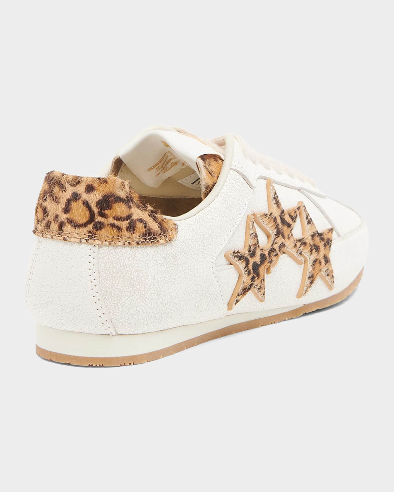 Amiri Pacific Leopard Calf Hair and Leather Low-Top Sneakers