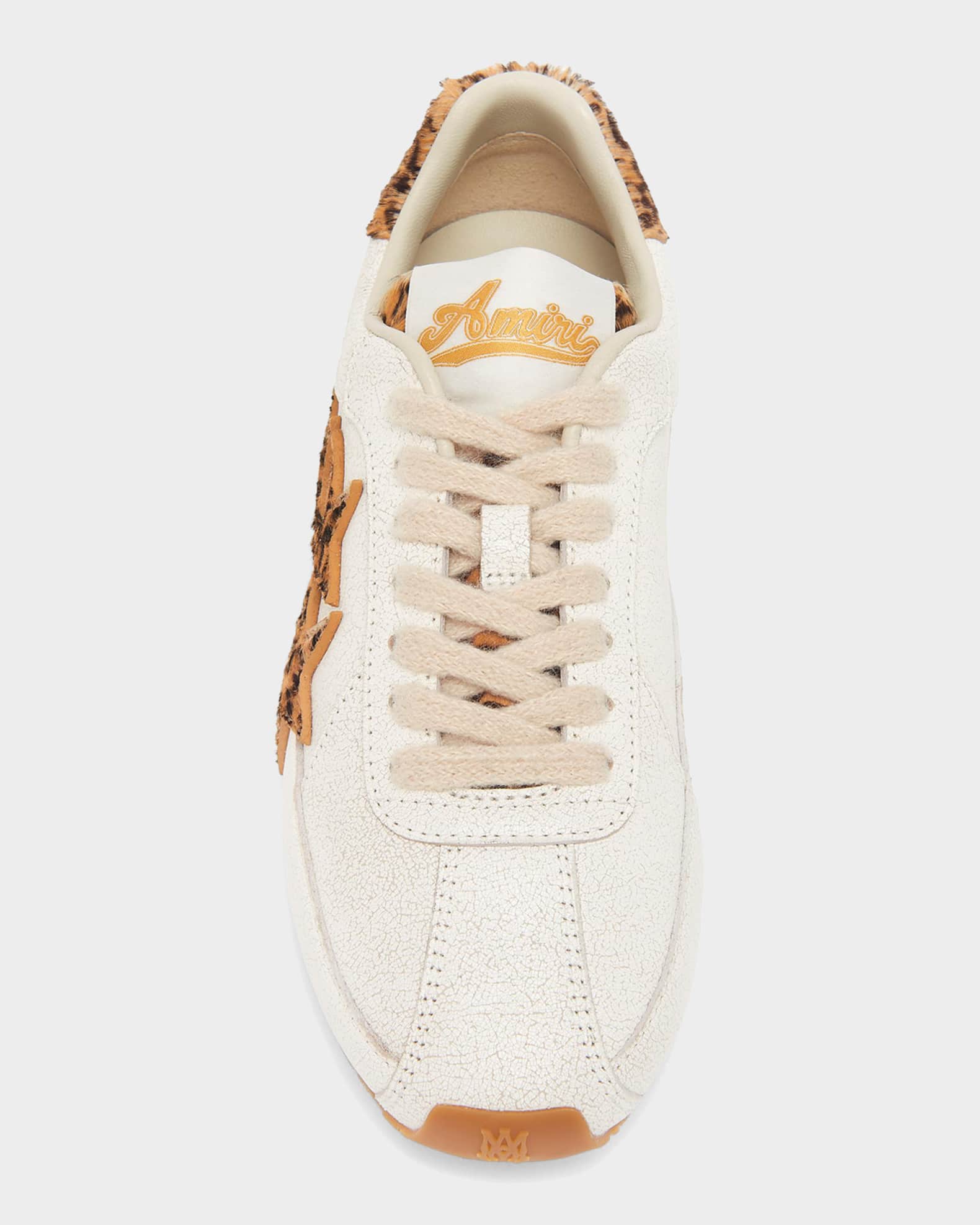 Amiri Pacific Leopard Calf Hair and Leather Low-Top Sneakers