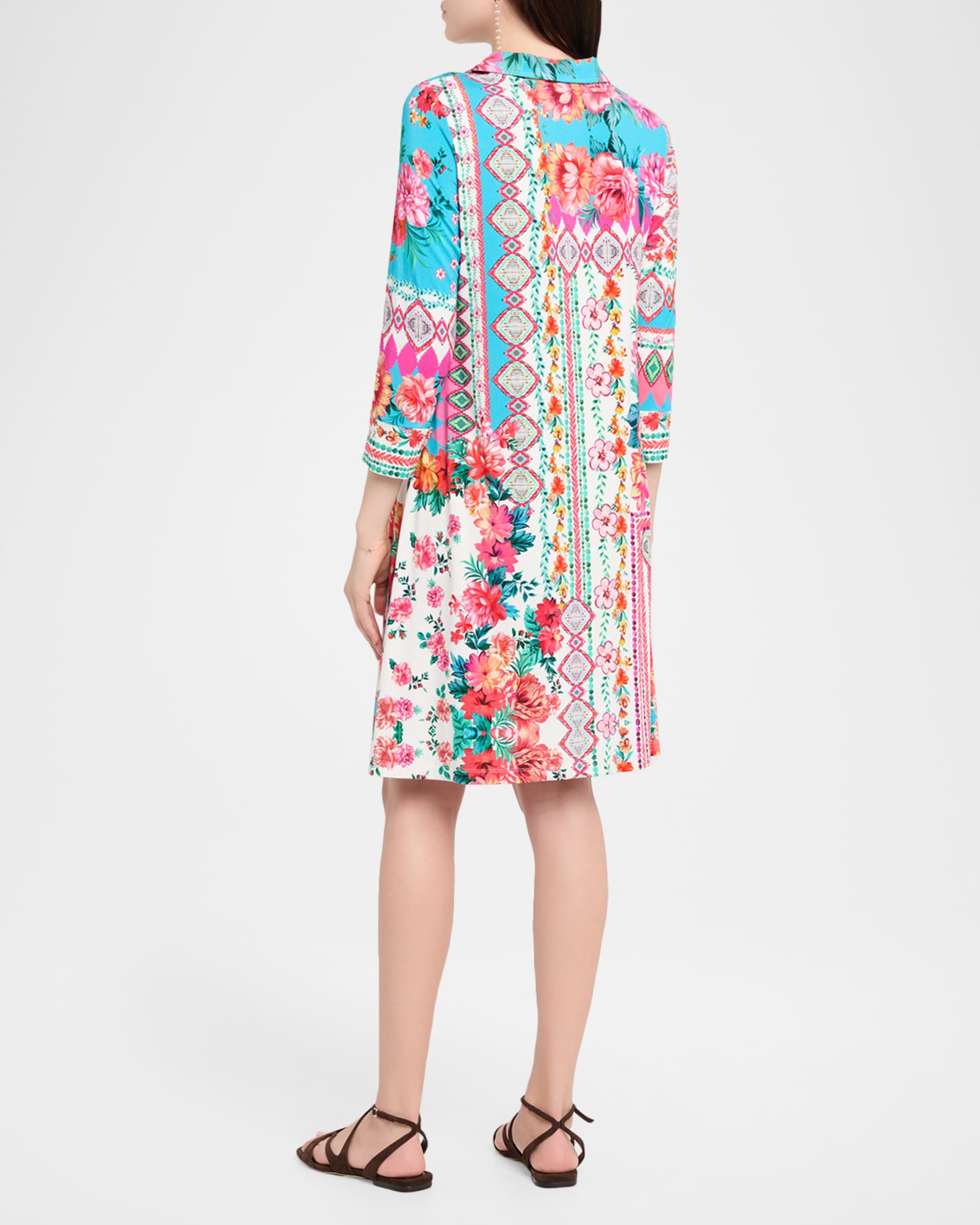 johnny was linen polo dress Johnny Was The Janie Floral-Print Favorite Polo Swing Dress