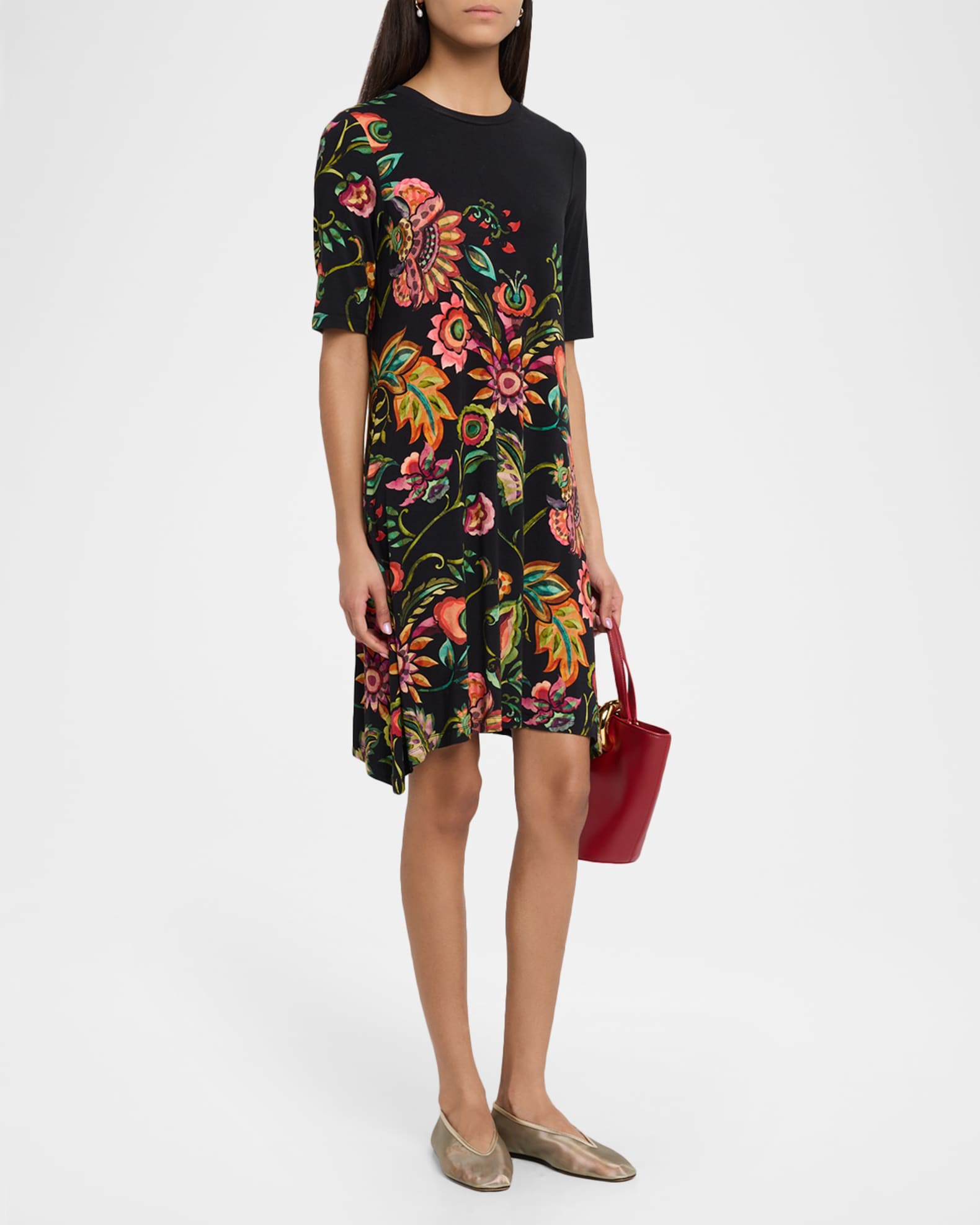 Johnny Was The Janie Floral-Print Favorite Swing Dress | Neiman Marcus