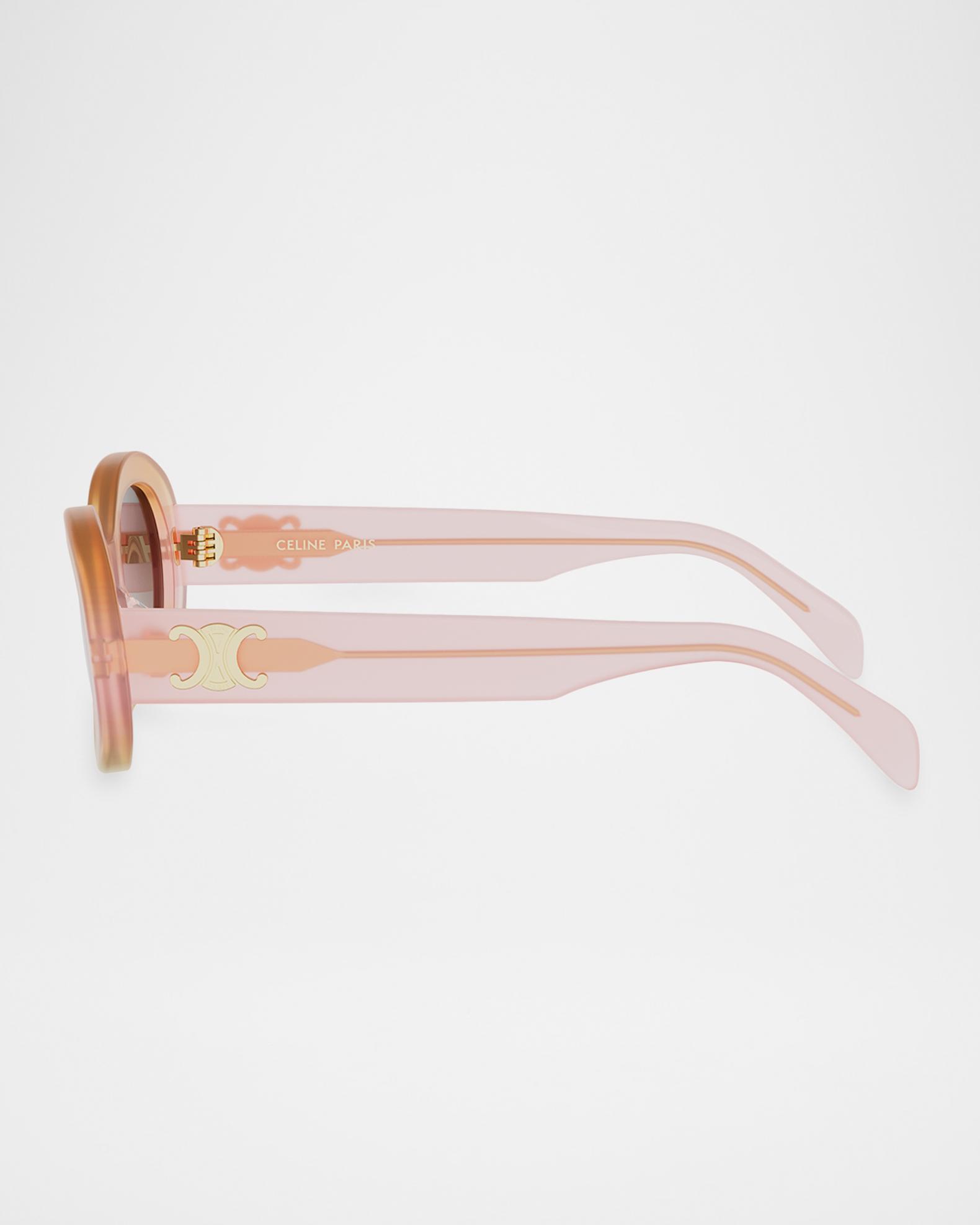 Celine Pink Sunglasses with Gold Detail Celine Acetate Triomphe XL 01 Sunglasses CL40282U Shiny Pink  main image 2
