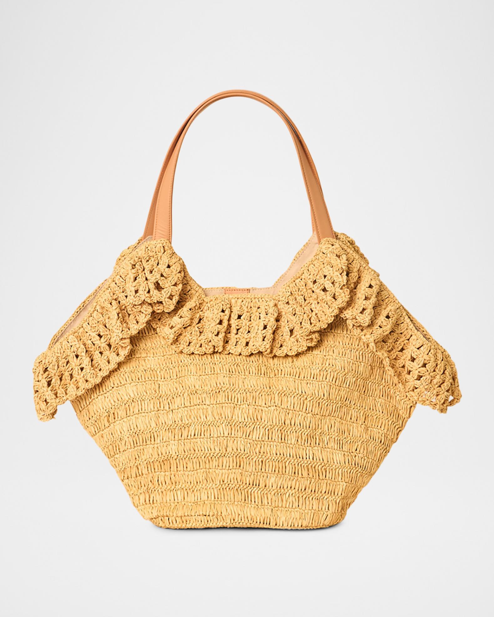 BTB Los Angeles Tessa Raffia Tote Bag | Neiman Marcus