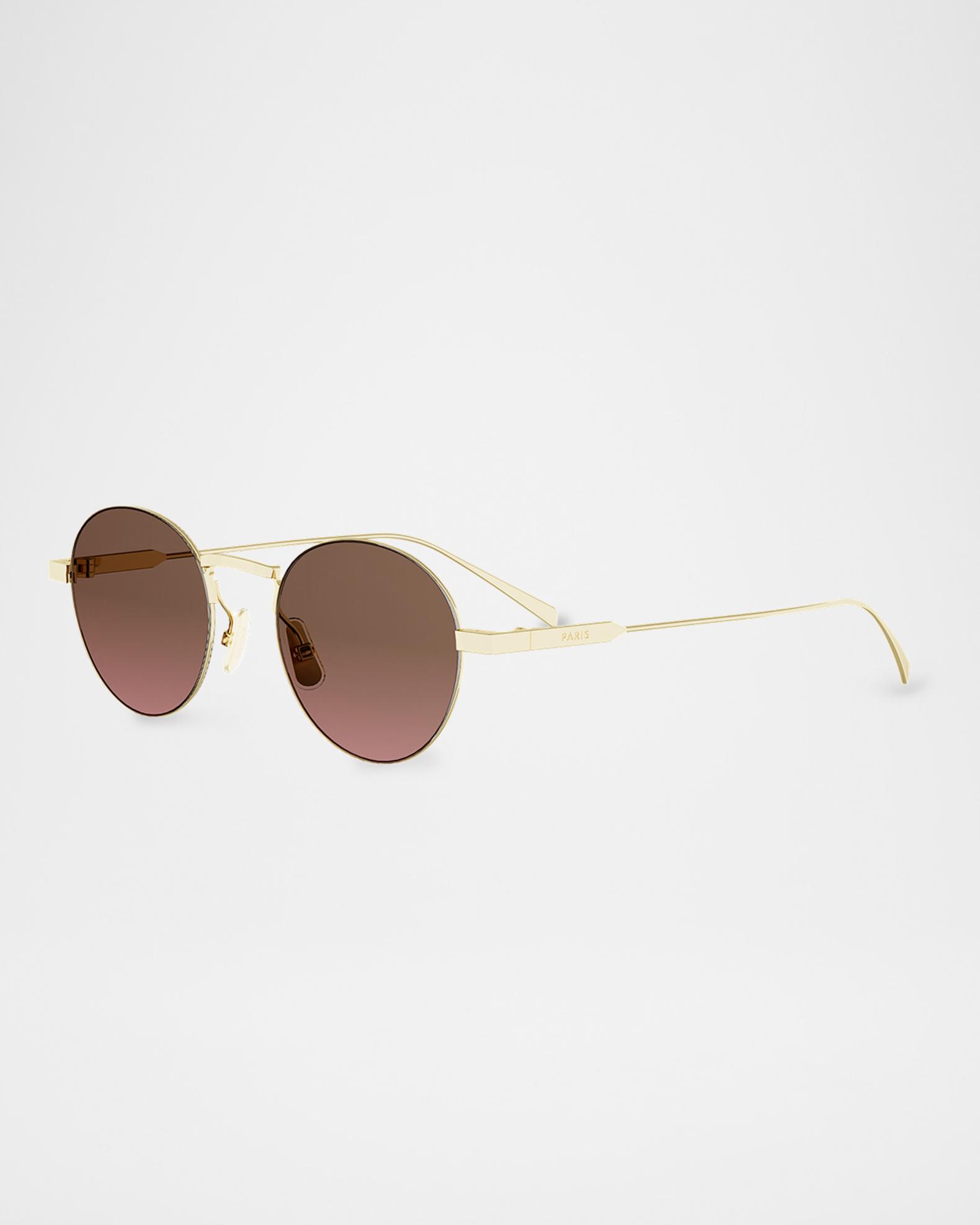 Celine Brown and Gold Round Sunglasses CELINE EYEWEAR Oval-frame gold-tone and tortoiseshell  main image 4
