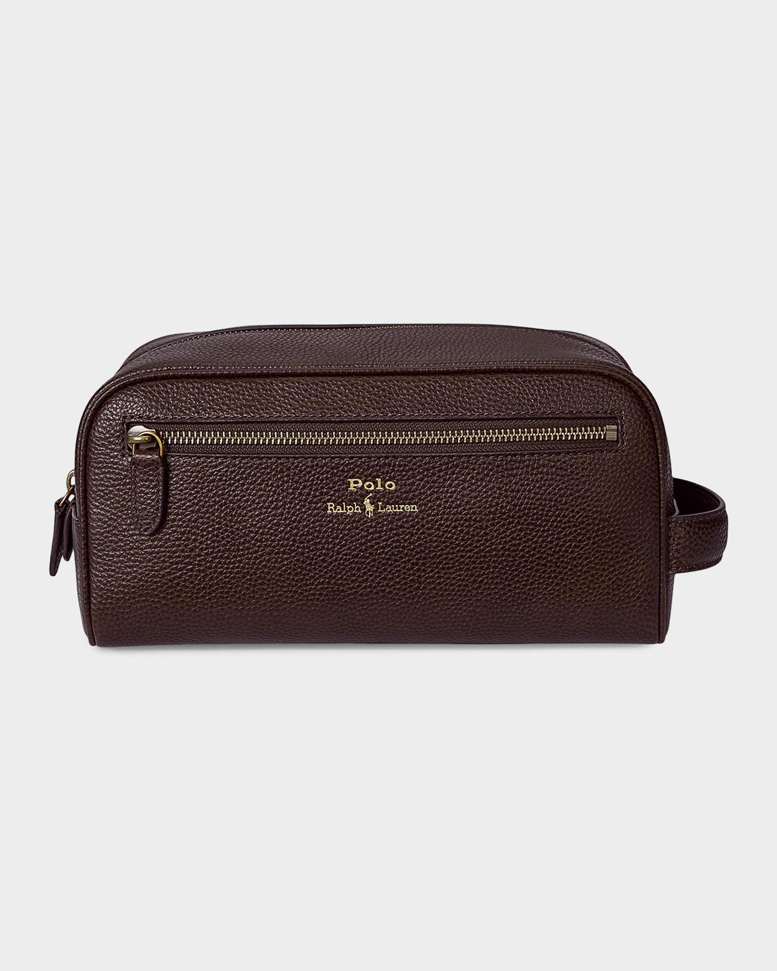 Polo Ralph Lauren Men's Medium Pebbled Leather Toiletry Bag