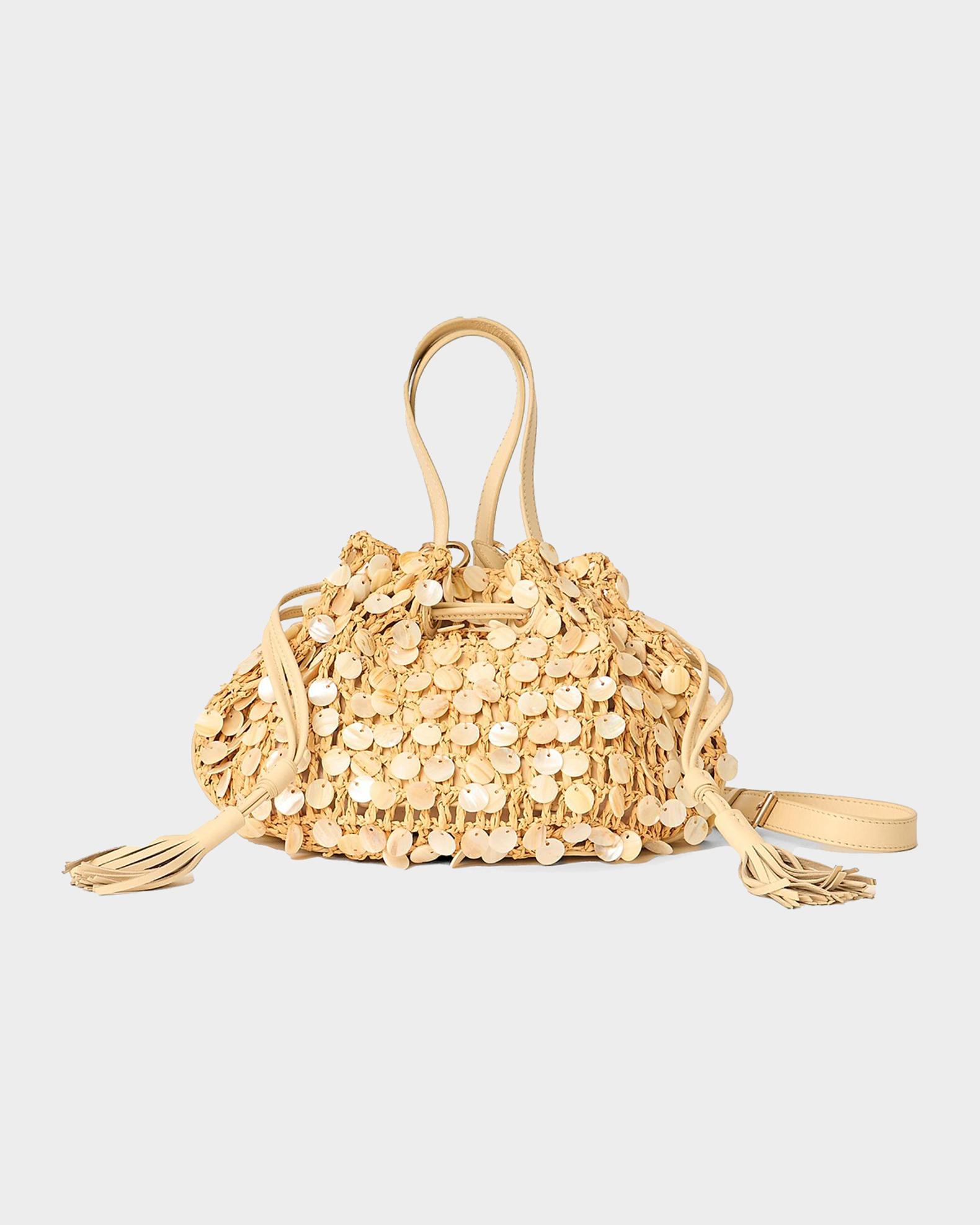 BTB Los Angeles Santiago Sequin Raffia Crossbody Bag | Neiman Marcus