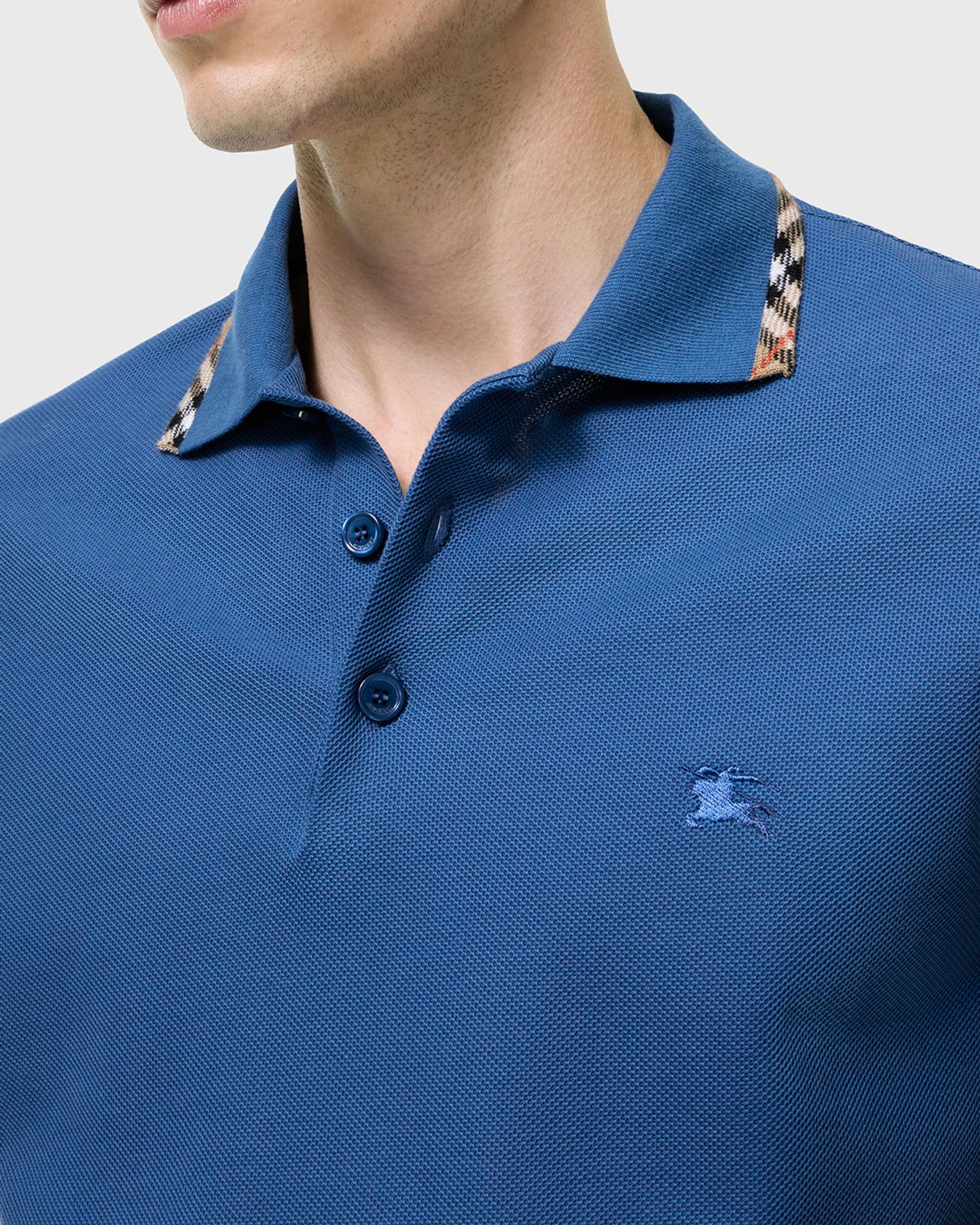 burberry men's blue dress shirt Eddie Check-Trim Cotton Polo Button down shirt Order Type:Ready to Wear RD-05.19.25 Women’s Blue Gray Luxury Made of organic cotton