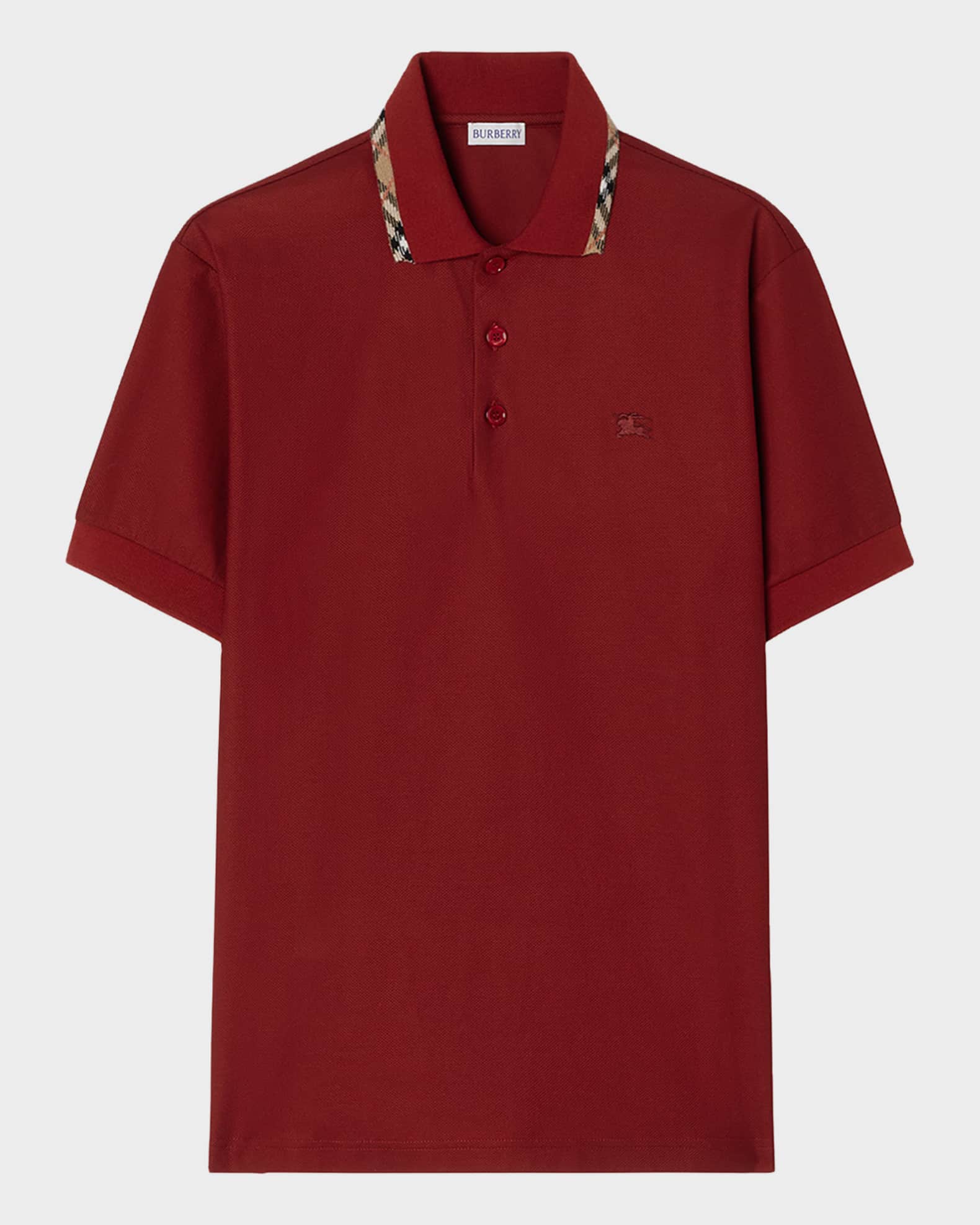 極美品　Burberry poloシャツ　XXS Burberry Men's Eddie Check-Trim Cotton Polo Shirt | Neiman Marcus