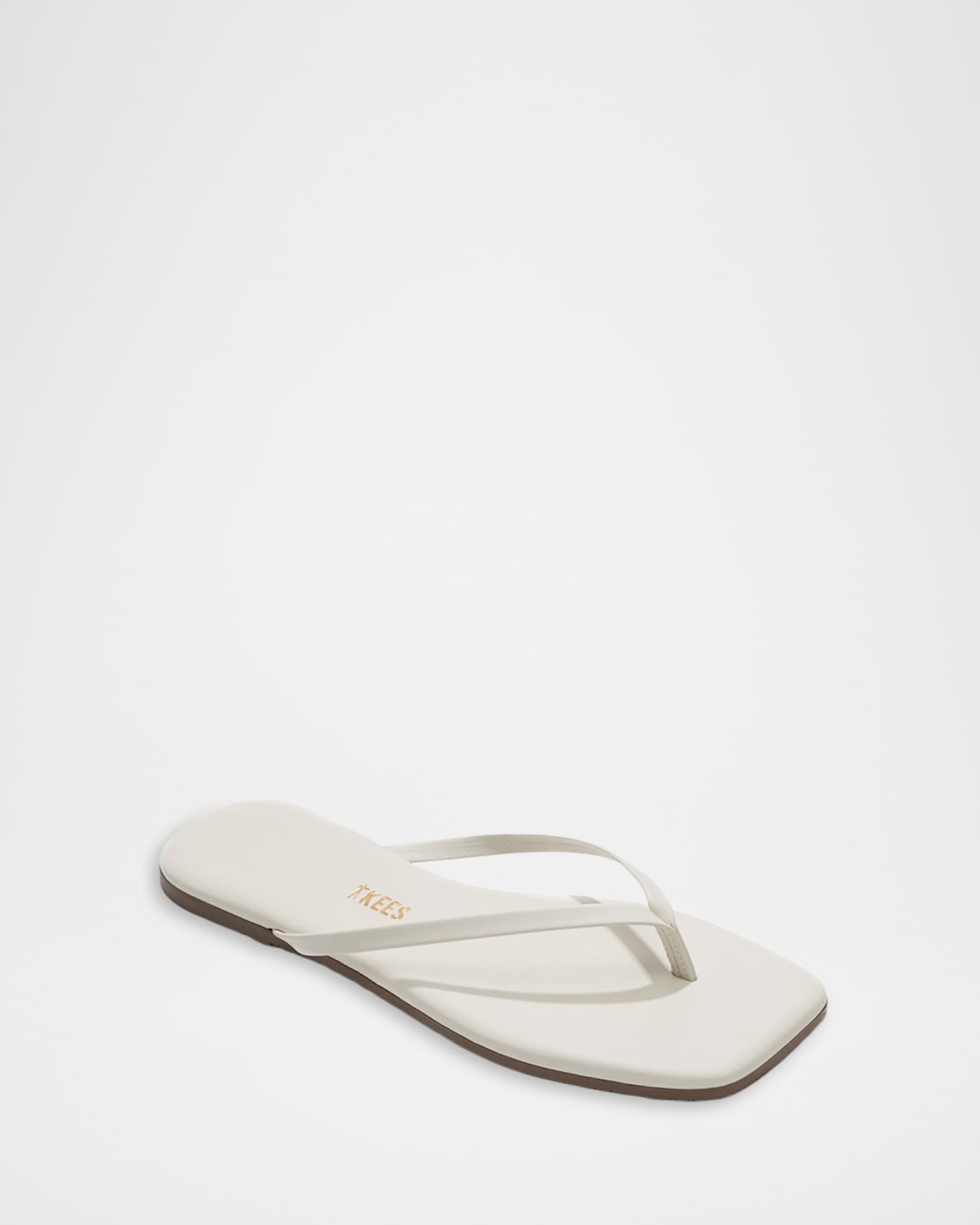 Tkees Lily Leather Square-Toe Thong Sandals | Neiman Marcus