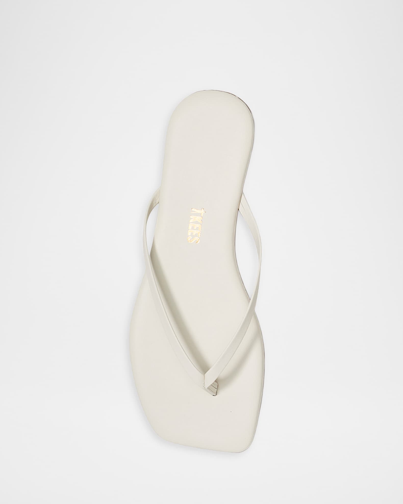 Tkees Lily Leather Square-Toe Thong Sandals | Neiman Marcus