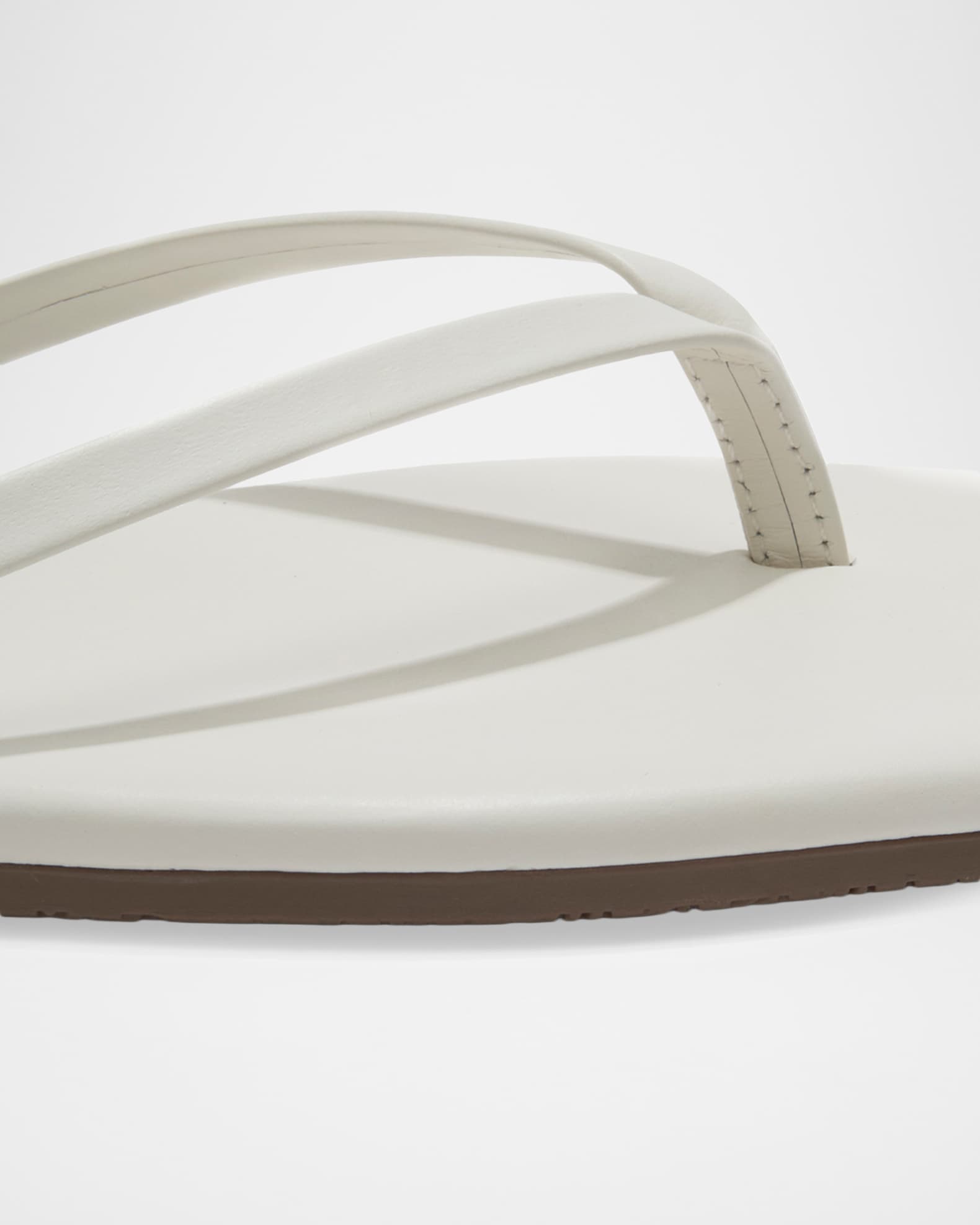 Tkees Lily Leather Square-Toe Thong Sandals | Neiman Marcus