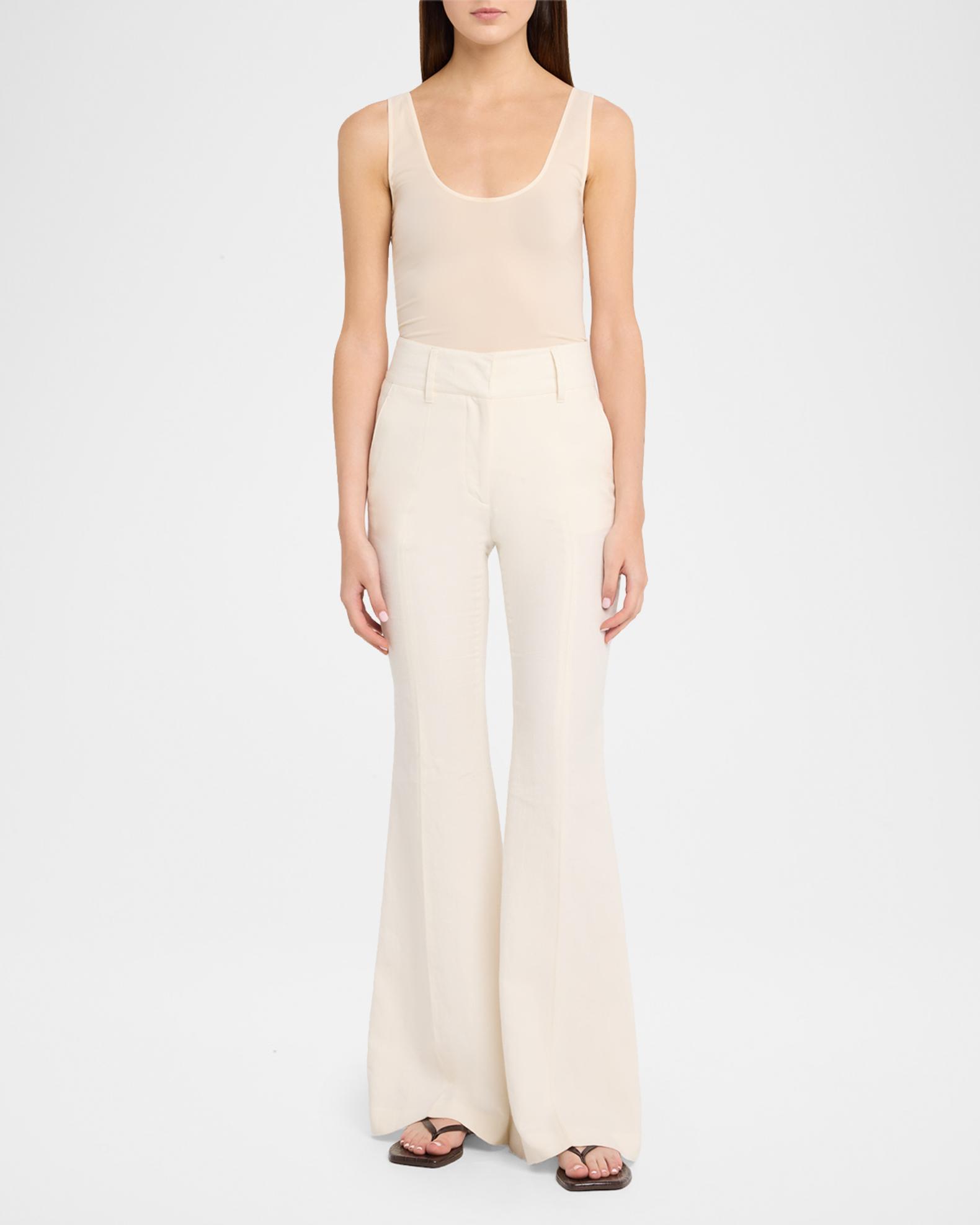 Lily Leather Square-Toe Thong Sandals | Neiman Marcus