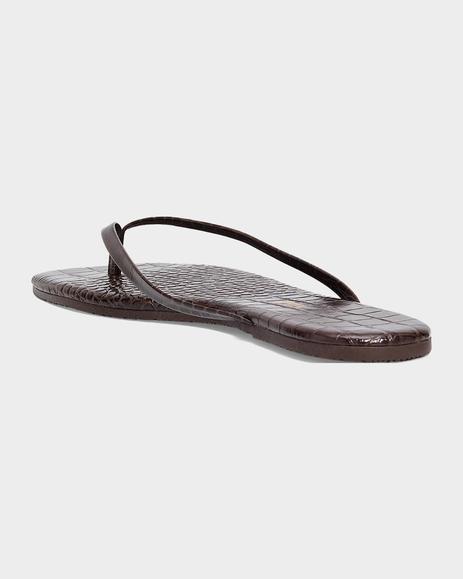Lily Leather Square-Toe Thong Sandals | Neiman Marcus