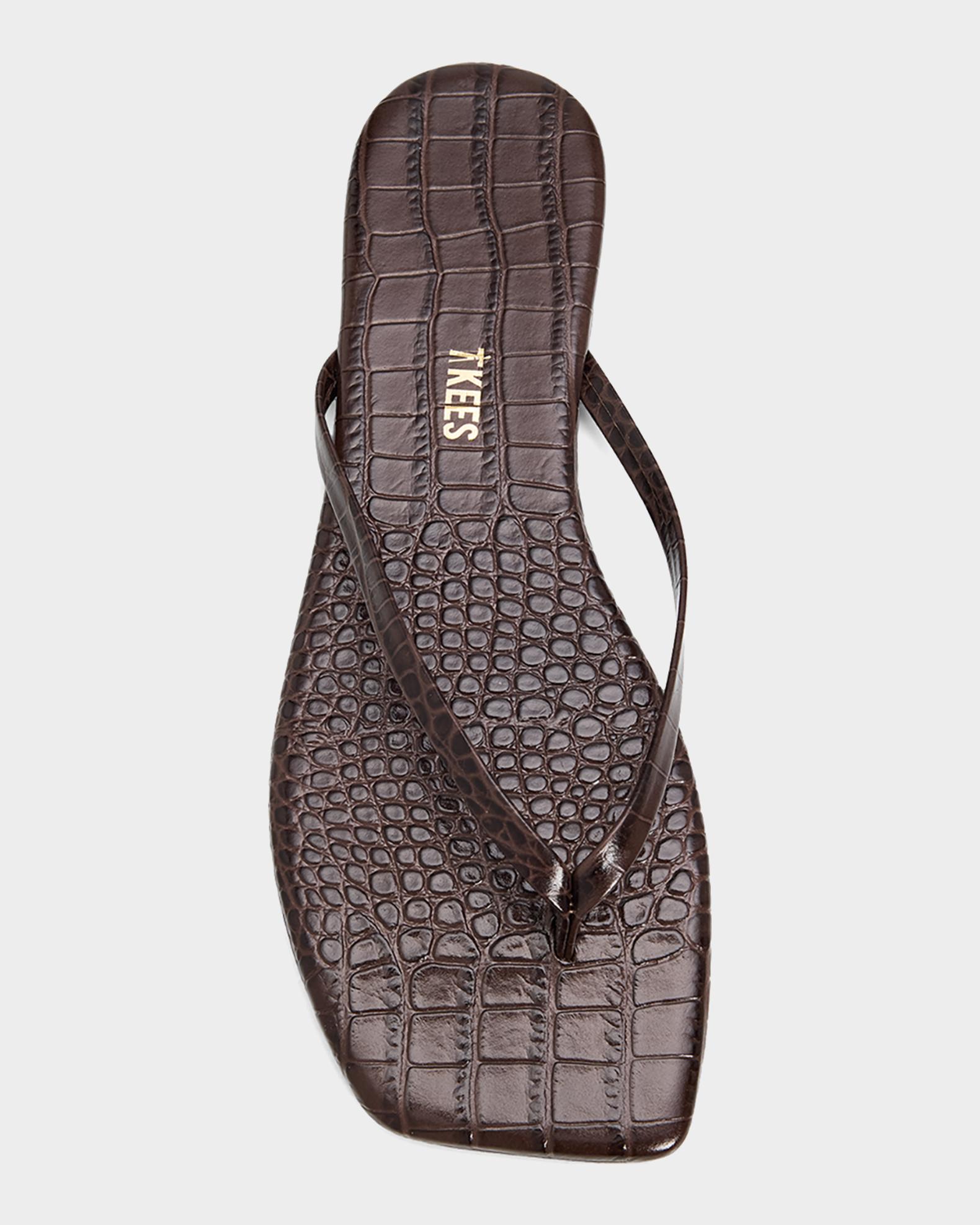 Lily Leather Square-Toe Thong Sandals | Neiman Marcus