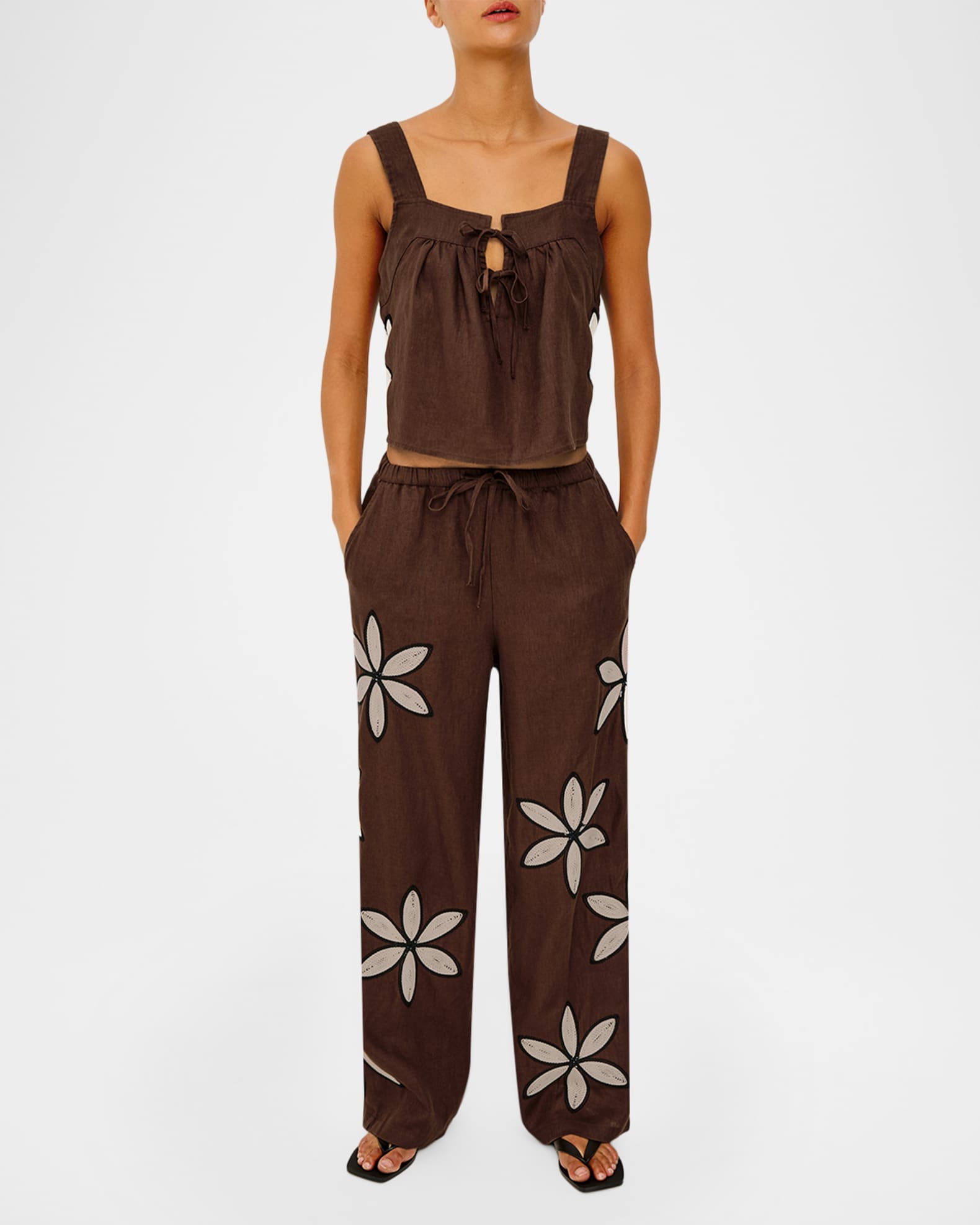 Rails Emmie Embroidered Linen Pants | Neiman Marcus