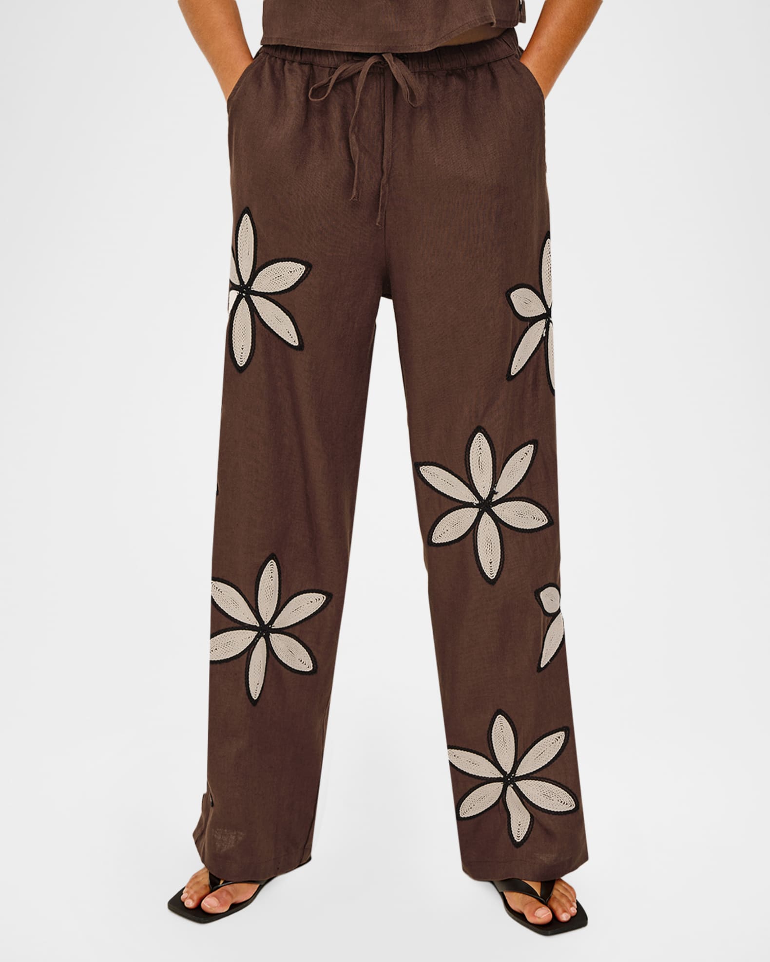 Rails Emmie Embroidered Linen Pants | Neiman Marcus