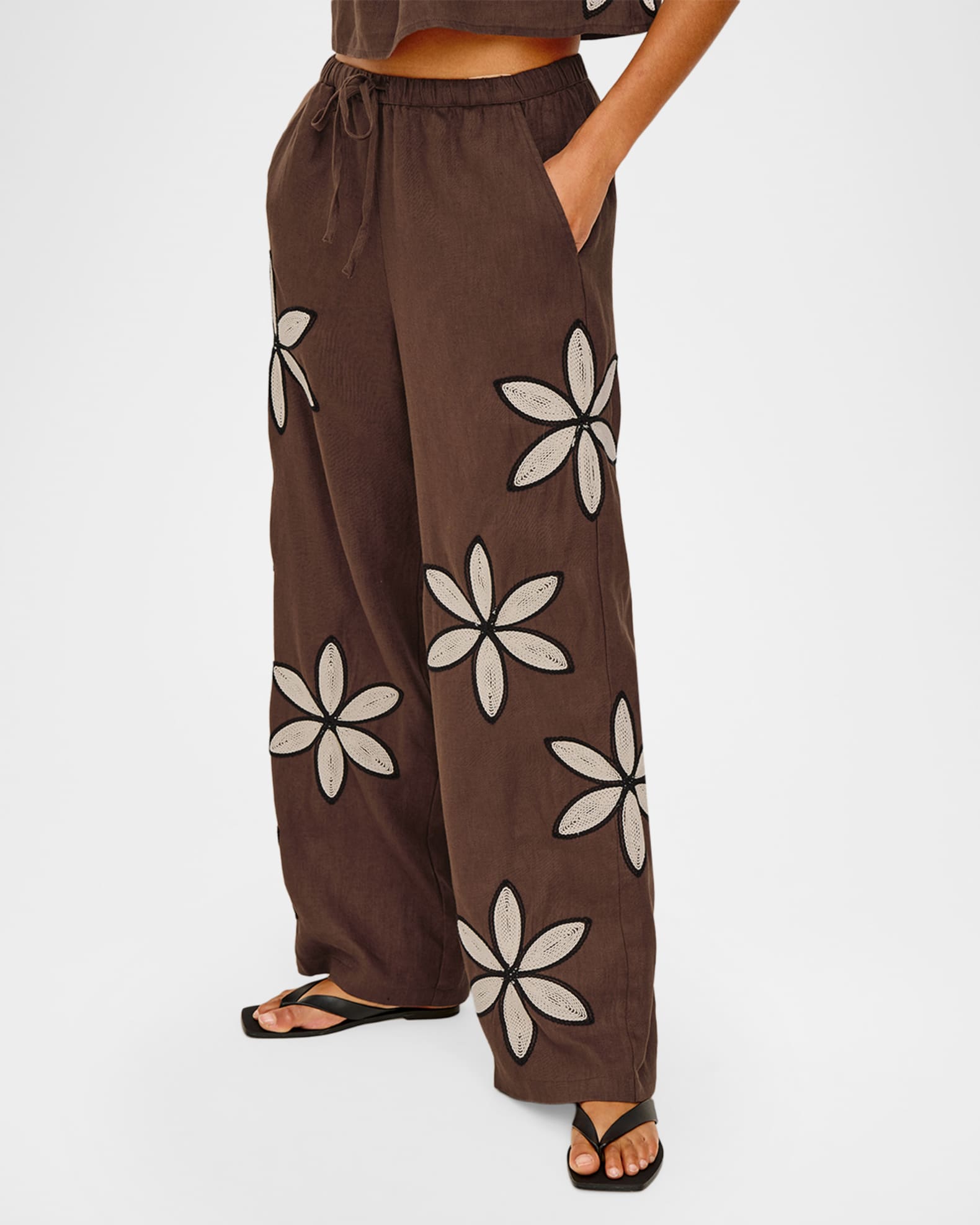 Rails Emmie Embroidered Linen Pants | Neiman Marcus