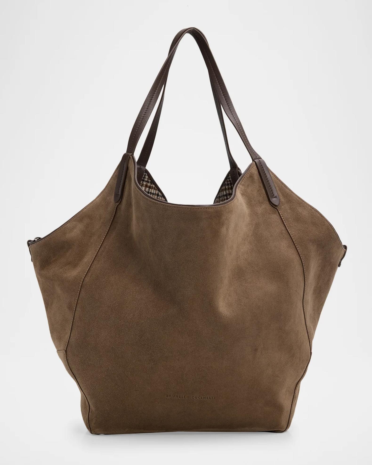 Brunello Cucinelli Reversible Suede Shopper Tote Bag | Neiman Marcus