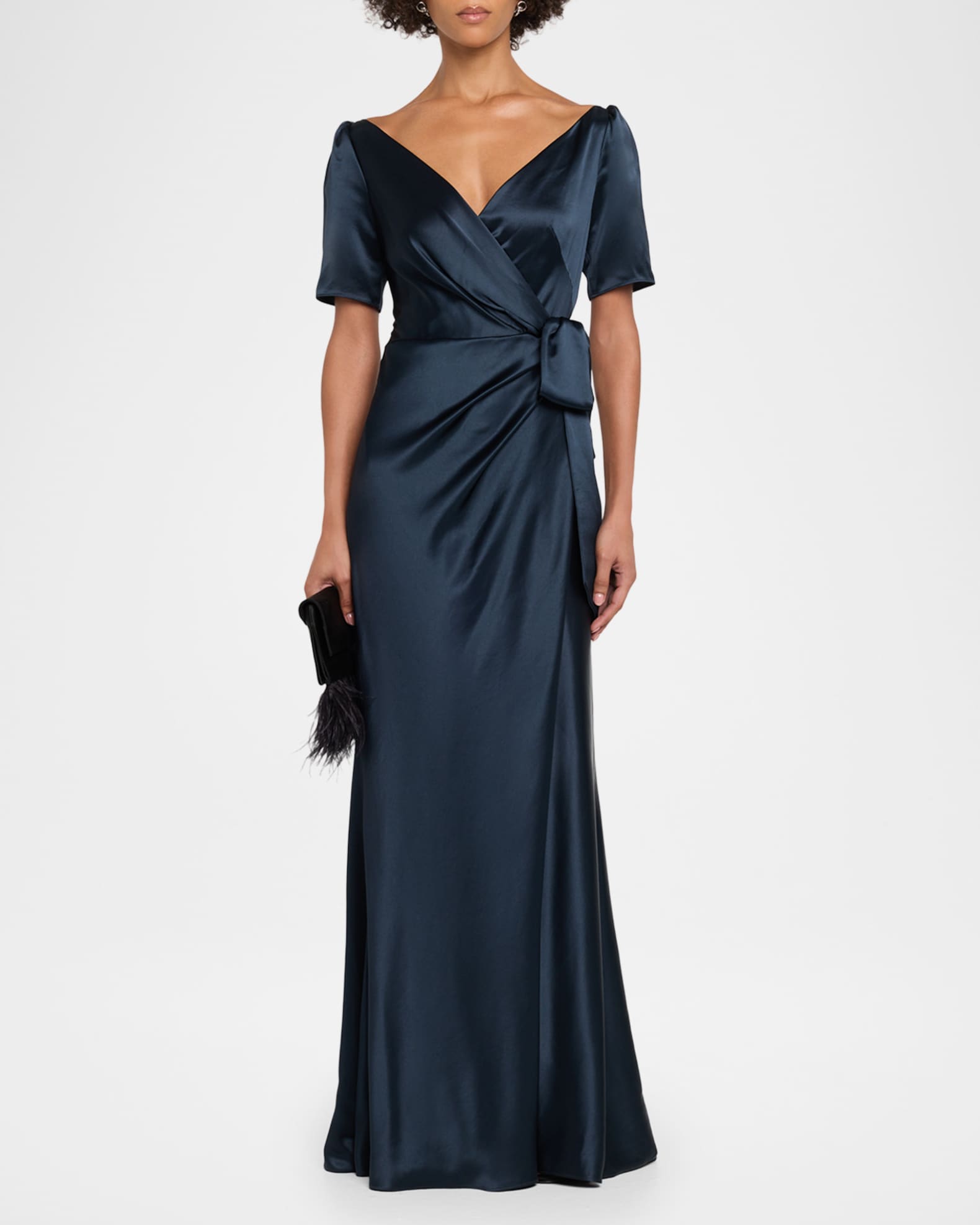 saloni blue silk dress Saloni Georgette Silk Maxi Dress