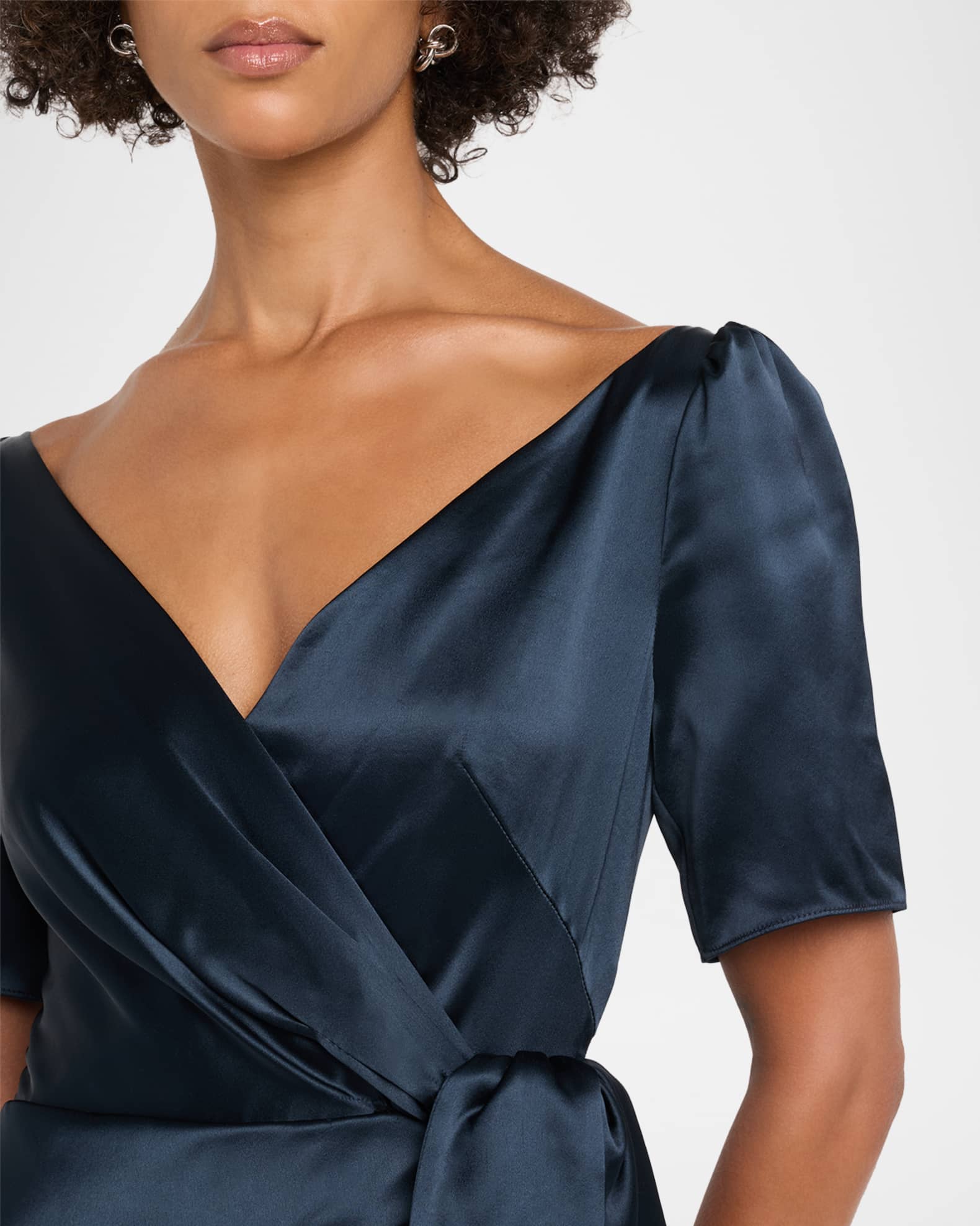 marilyn satin wrap midi dress Forever New Marilyn Satin Wrap Midi Dress