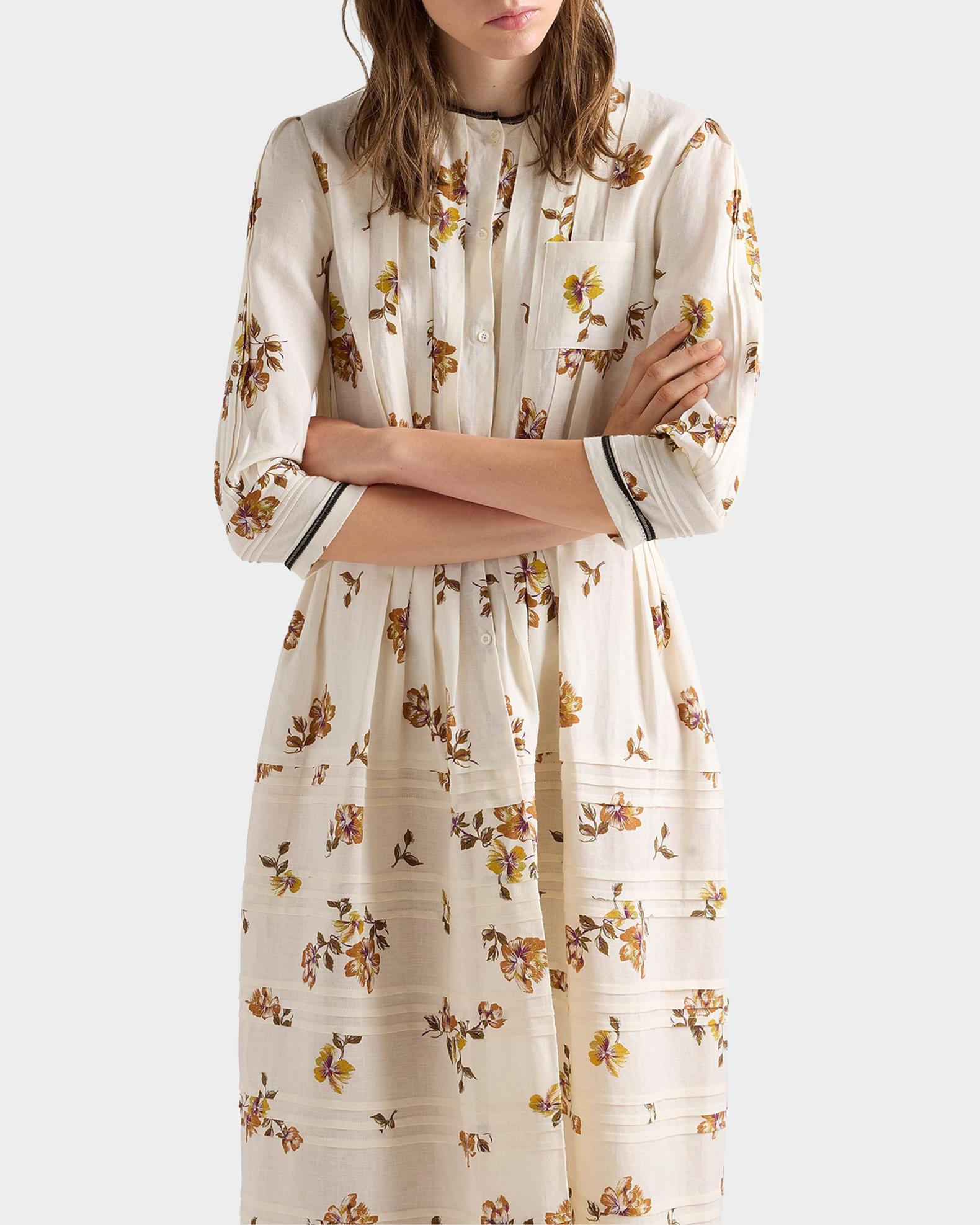 prada casual dresses Checked cotton poplin midi dress in brown - Prada