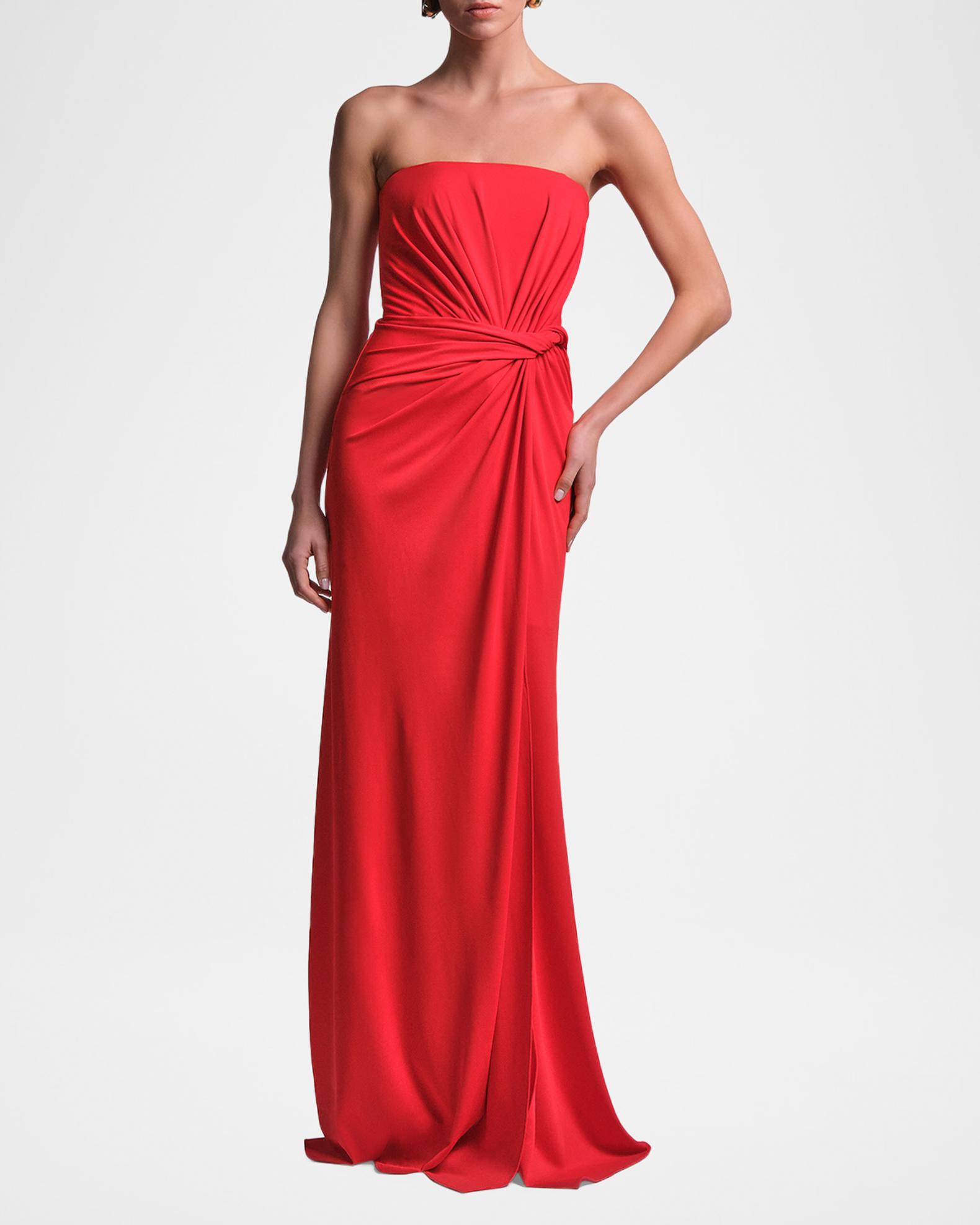 BCBGMAXAZRIA Stella Strapless Side-Twist Column Gown | Neiman Marcus
