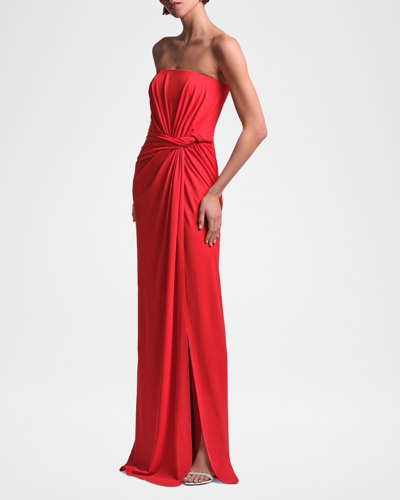 BCBGMAXAZRIA Stella Strapless Side-Twist Column Gown | Neiman Marcus