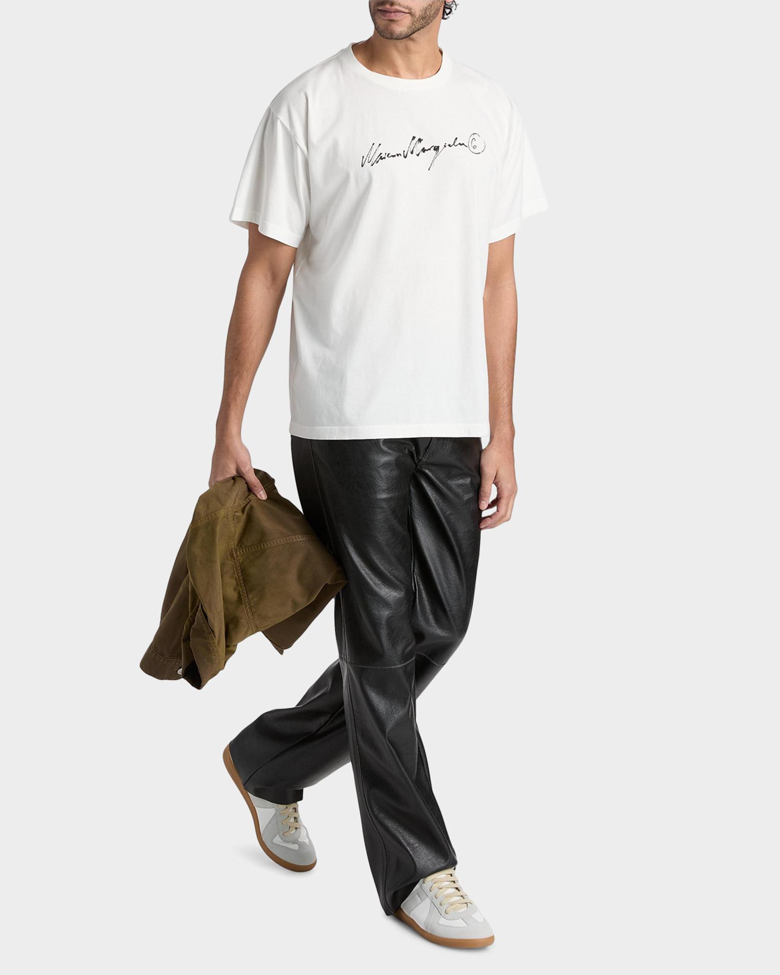 Maison Margiela Men's Faux-Leather Straight-Leg Pants | Neiman Marcus