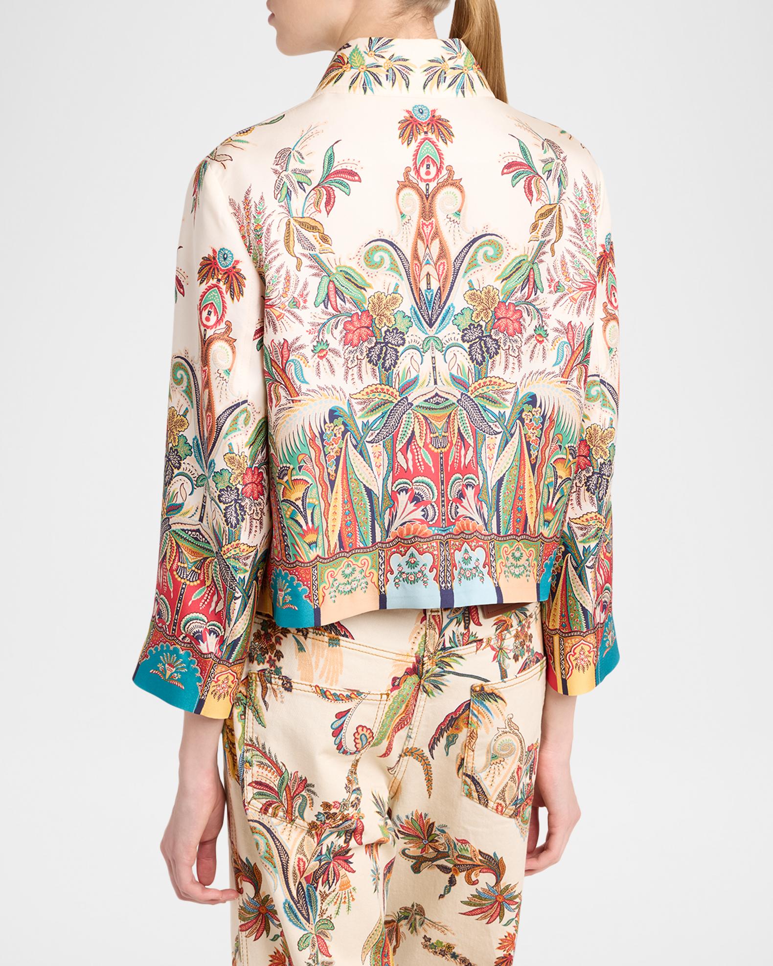 ETRO 花柄 クロップドジャケット　サイズ38 Etro Paisley-Print Silk Cropped Jacket | Neiman Marcus