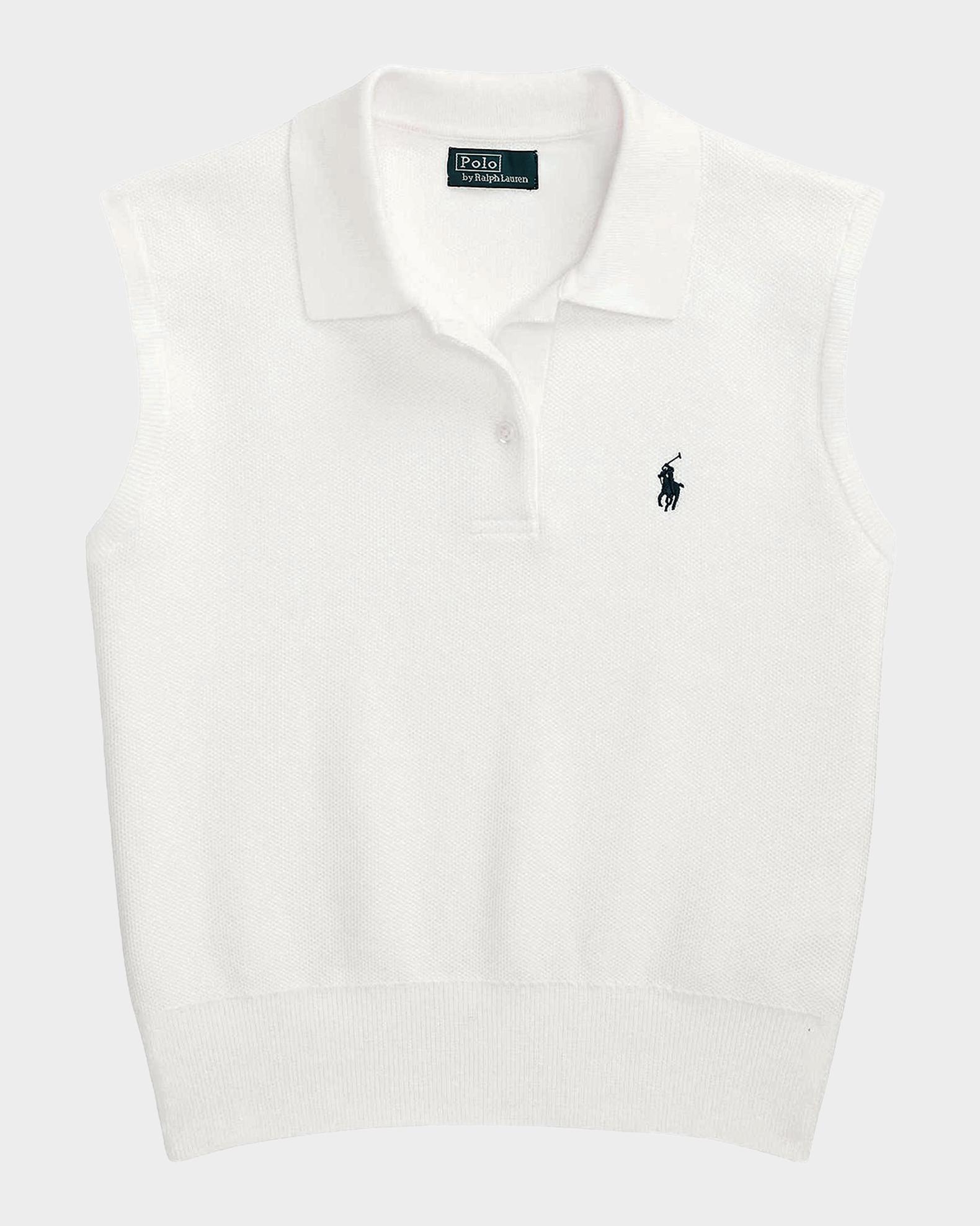 Polo Ralph Lauren Cotton-Blend Sleeveless Polo Sweater | Neiman Marcus