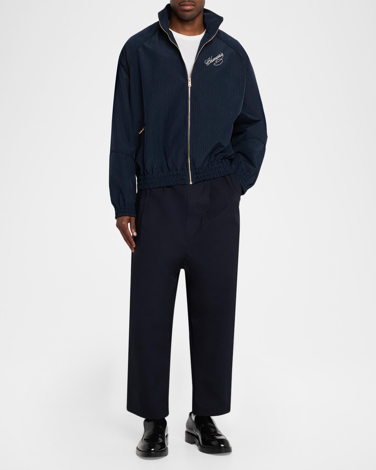 Willy Chavarria Men's Ruff Rider Pinstripe Track Jacket | Neiman
