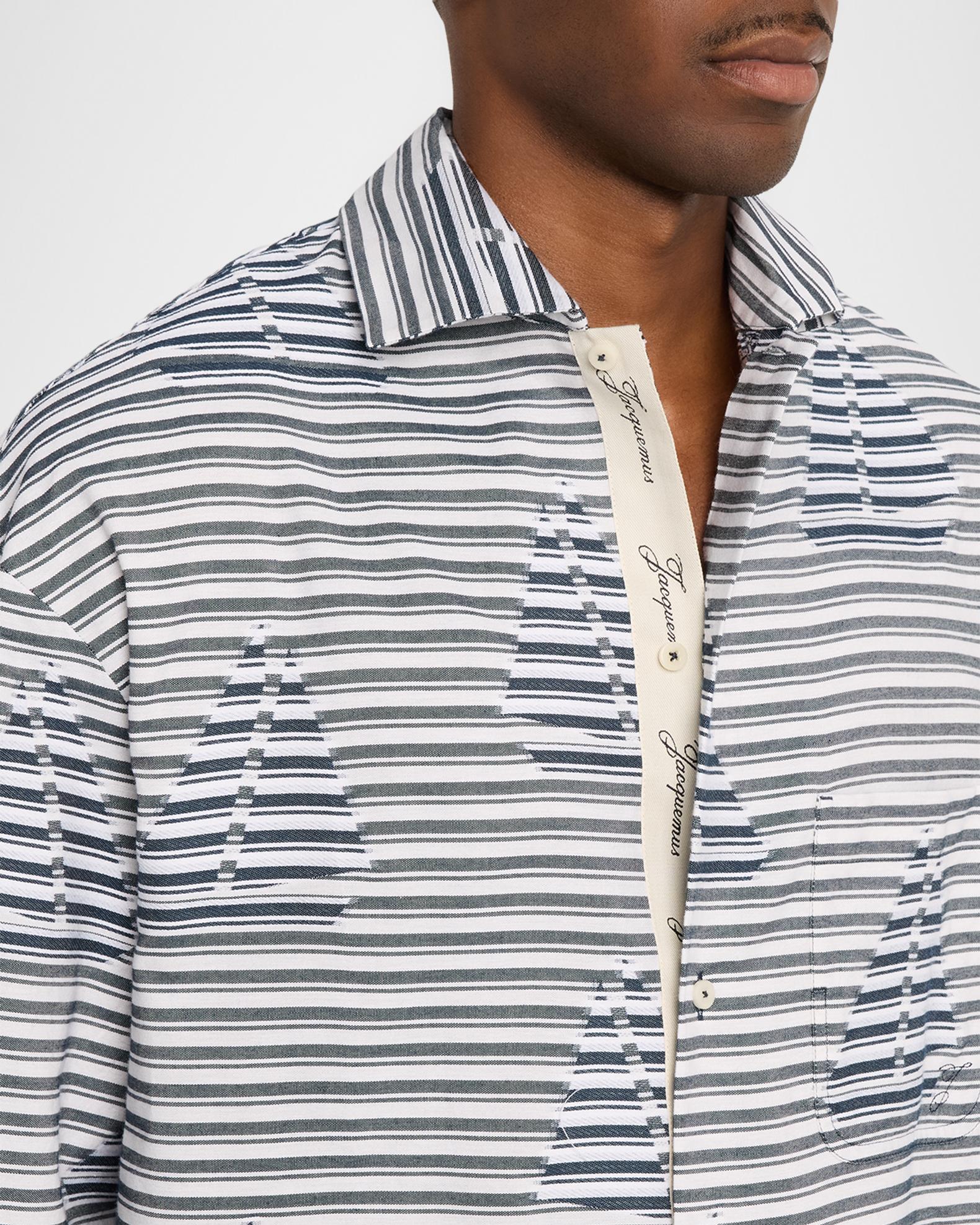 Jacquemus Men's La Chemise Plage Stripe Sailboat Short-Sleeve