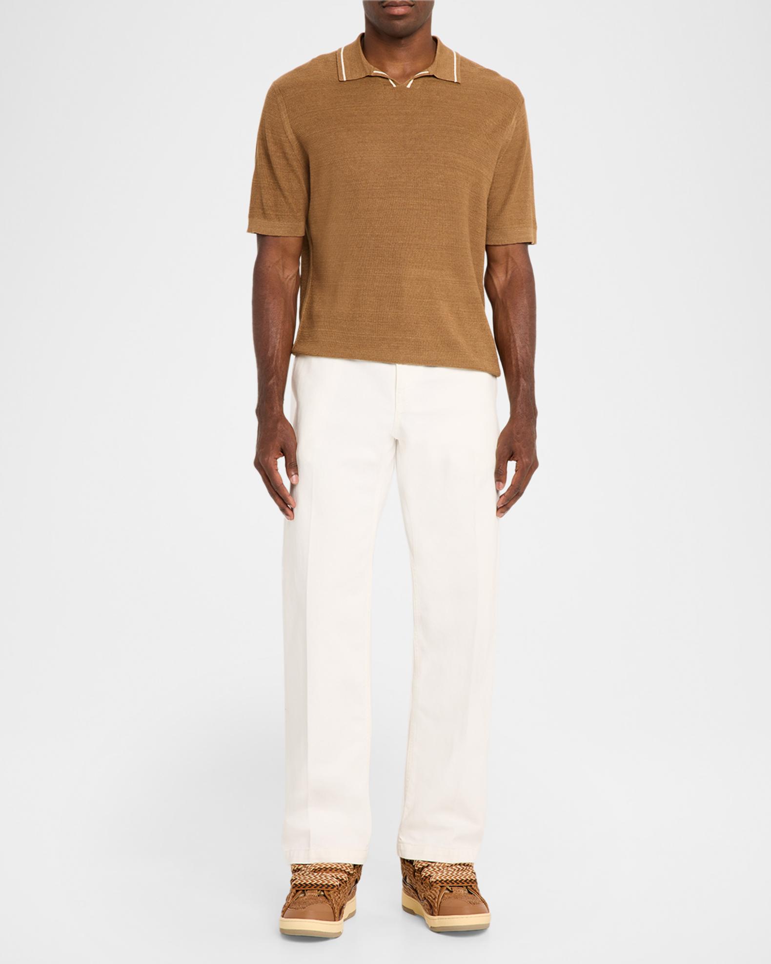 Lanvin Men's Faux-Raffia Curb Sneakers | Neiman Marcus