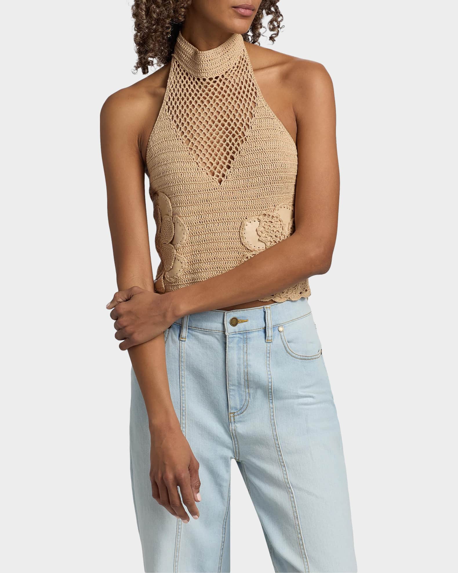 Ramy Brook Celeste Open-Knit Cotton Top | Neiman Marcus