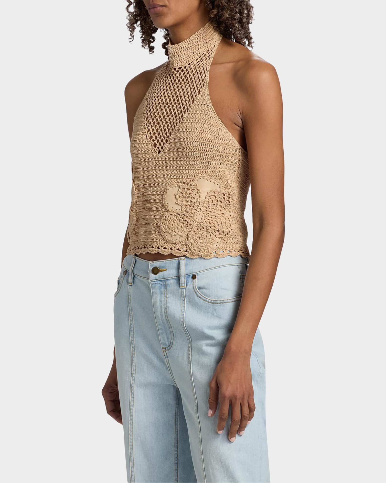 Ramy Brook Celeste Open-Knit Cotton Top | Neiman Marcus