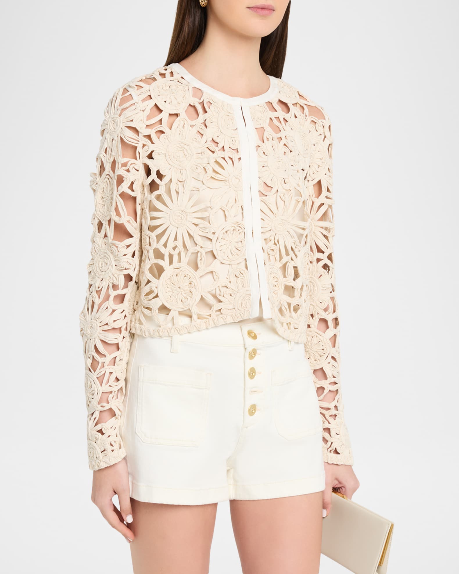 Ramy Brook Adelynn Openwork Floral Jacket | Neiman Marcus