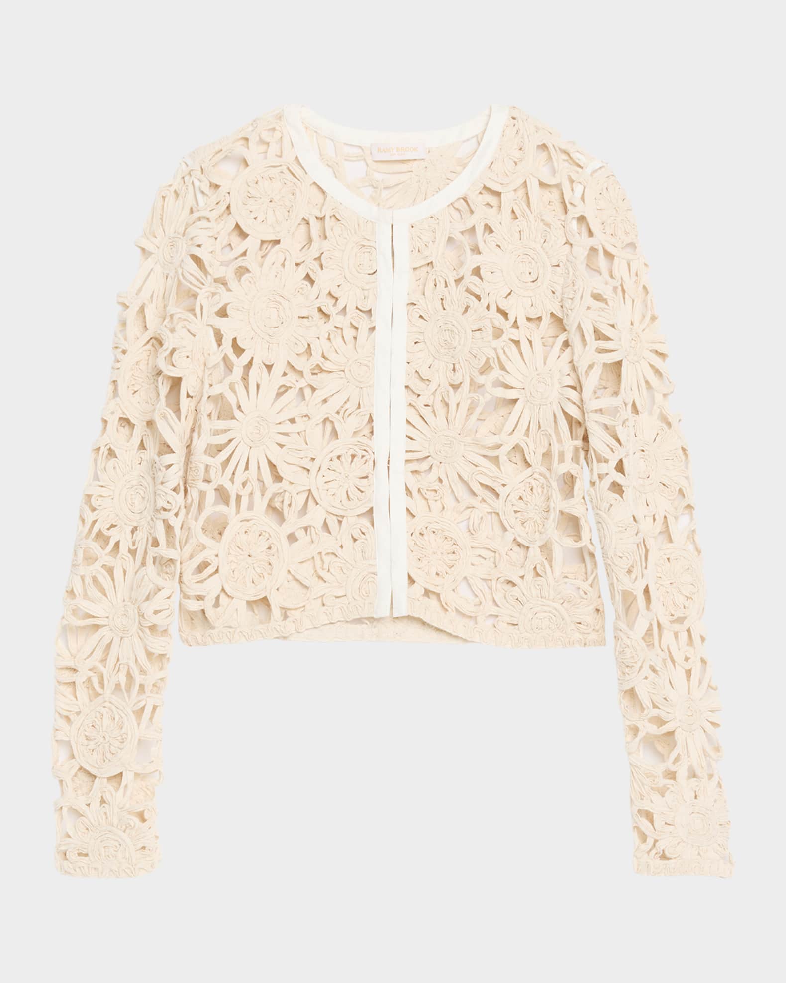 Ramy Brook Adelynn Openwork Floral Jacket | Neiman Marcus