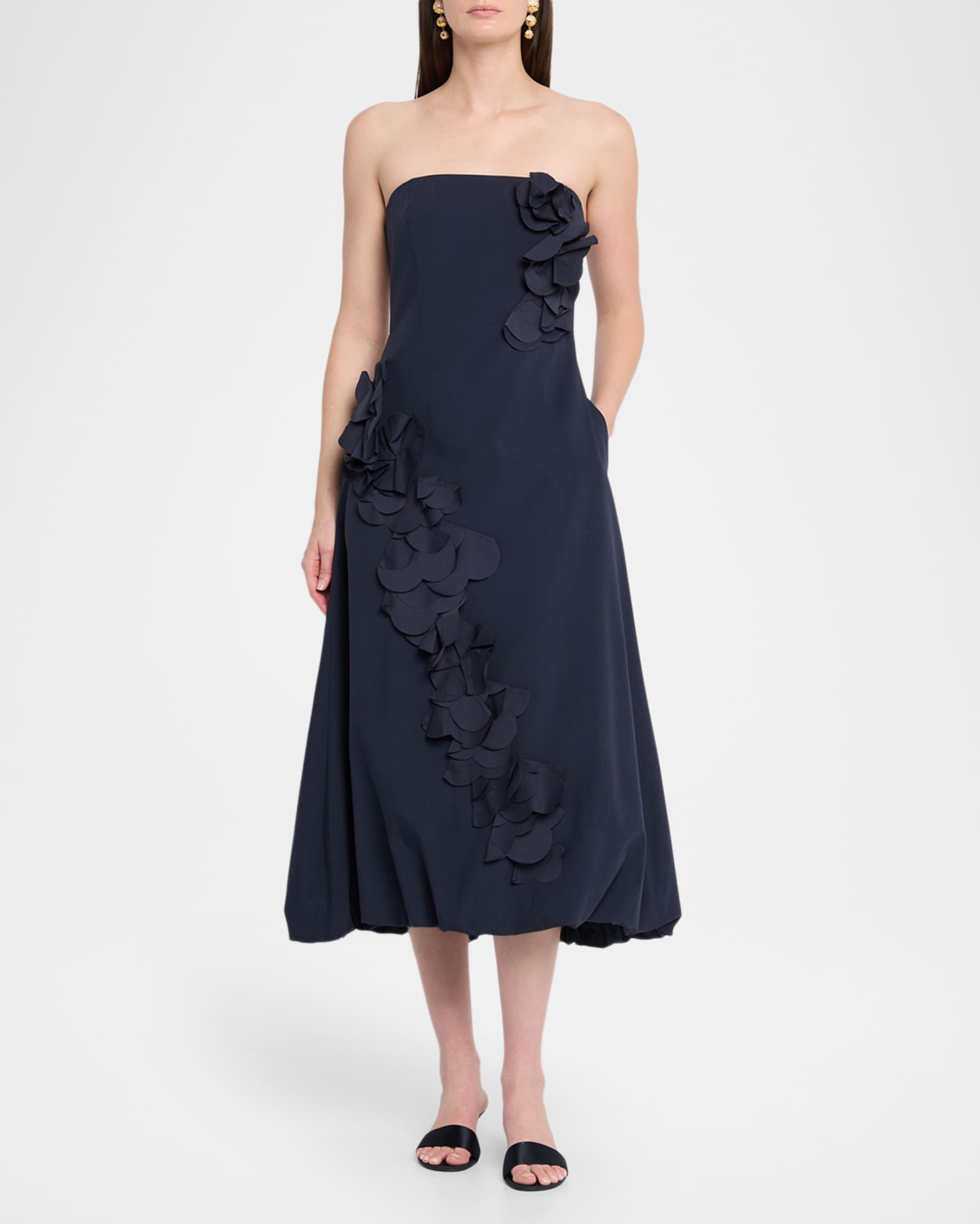 Ramy Brook Zaria Floral Bubble-Hem Midi Dress | Neiman Marcus