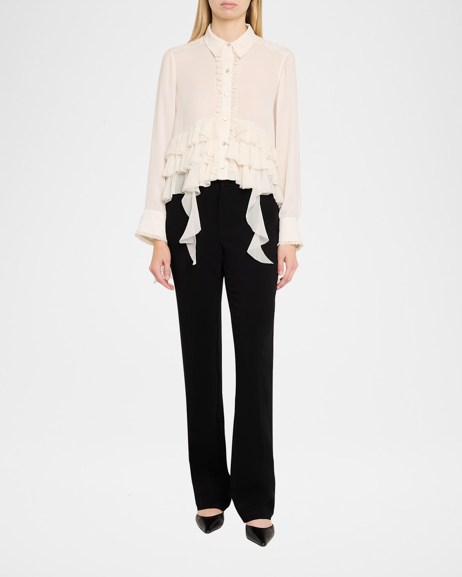 Cinq à Sept Nori Ruffled Button-Front Shirt | Neiman Marcus